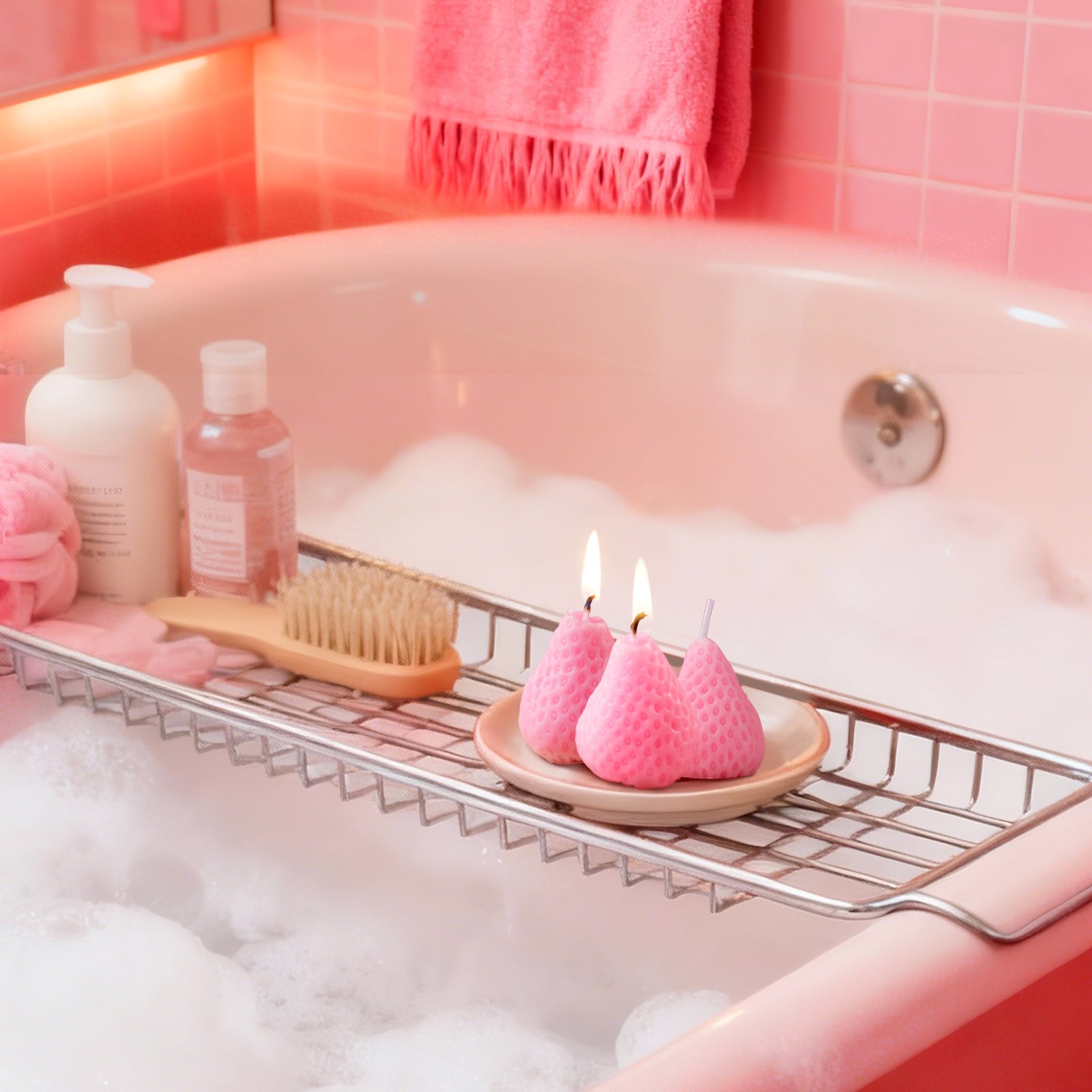 Strawberry-Shaped Scented Candle Gift Set