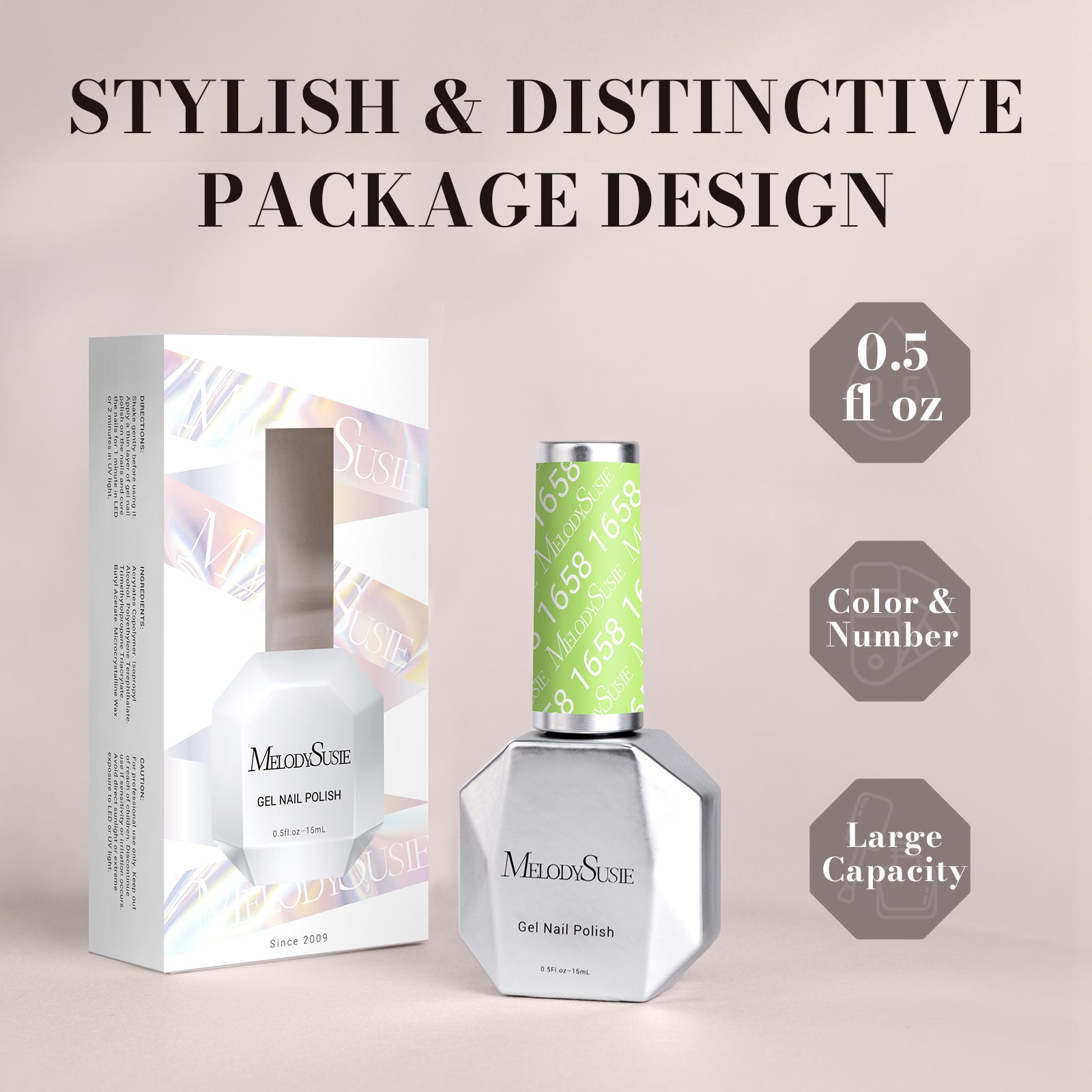 1658 Apple Green - TPO-Free Faster UV Curing Gel Nail Polish(15ml)