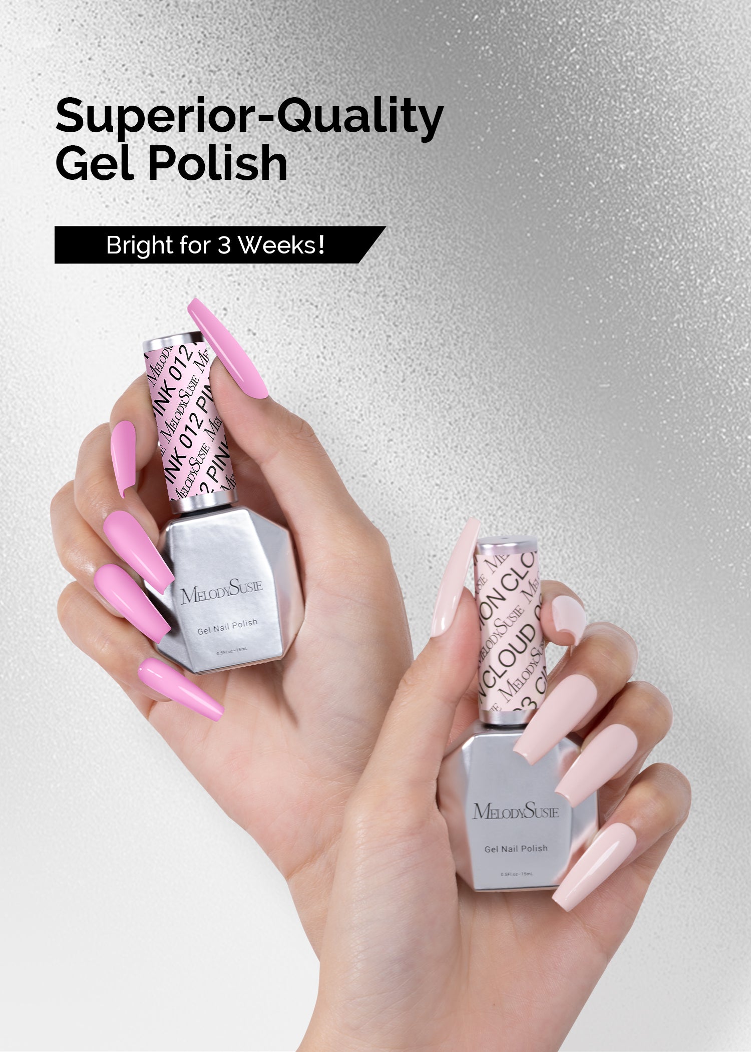 2 Pack 15ml TPO-Free Thick Gel Nail Polish (093 Cinnamon Cloud and 012 Pretty Pink)