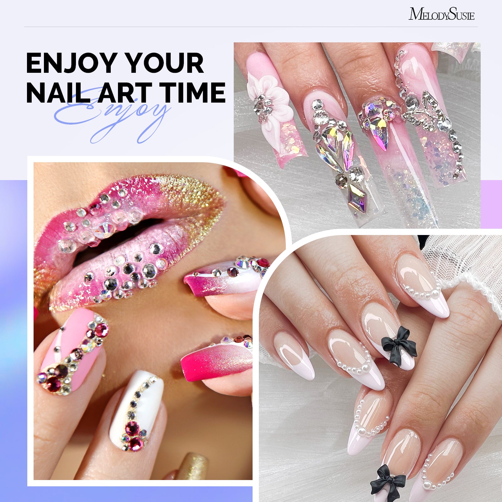 Nail Art Rhinestone Picker Tool Set - Blue & White - US ONLY