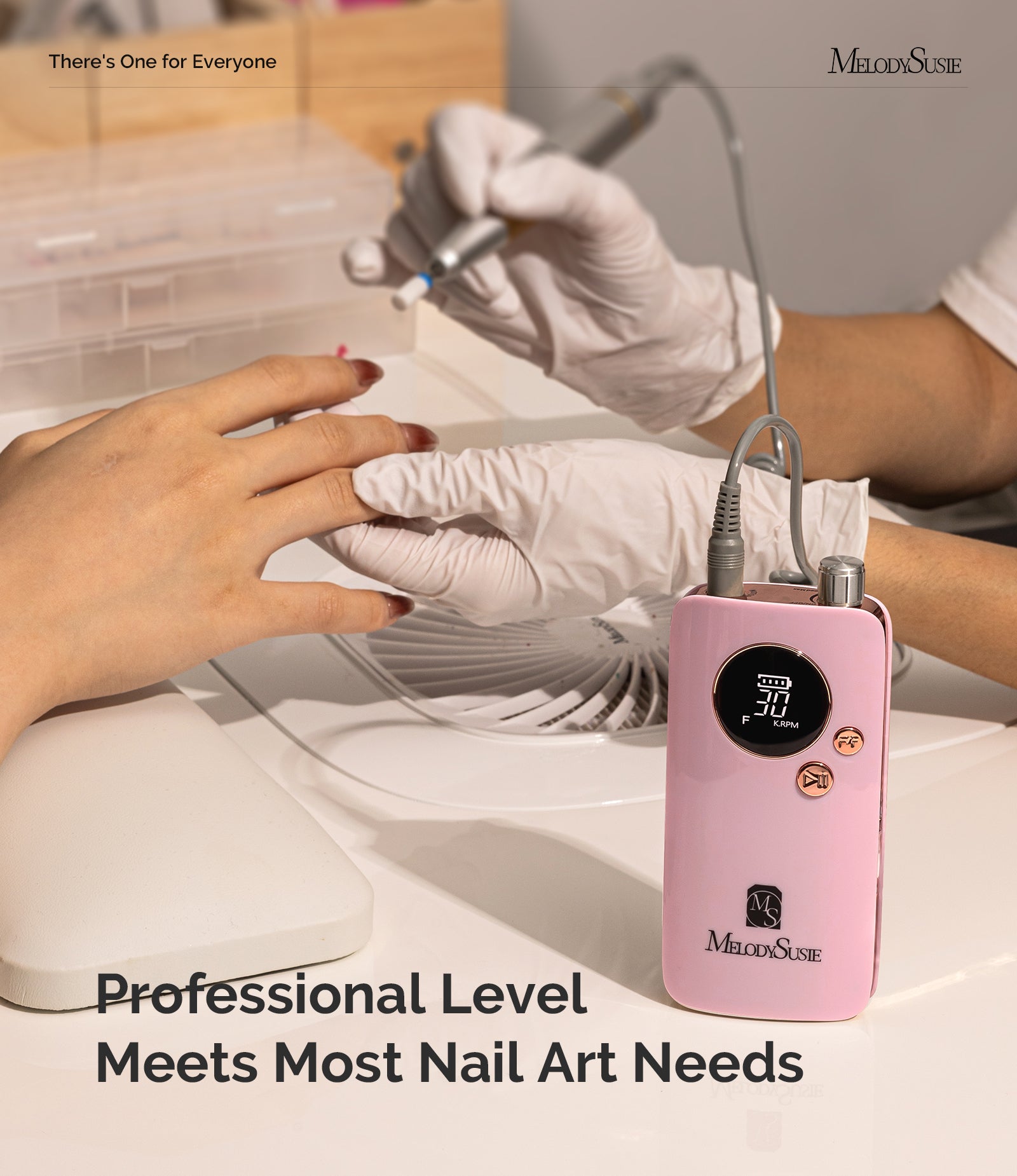 SC320F Rechargeable Nail Drill 30000RPM - Pink Gold