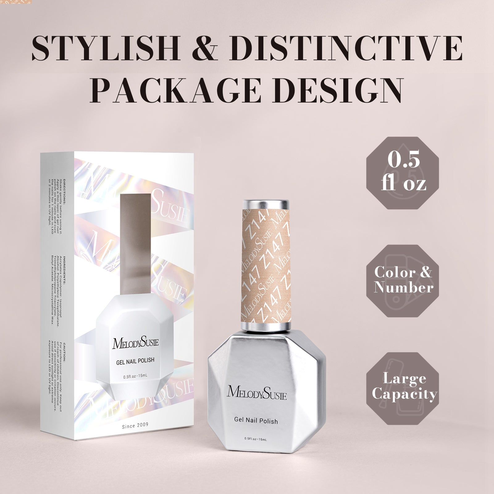 Z147 Sunrise Nude Gold - TPO-Free Faster UV Curing Gel Nail Polish 0.5 fl oz/15ml