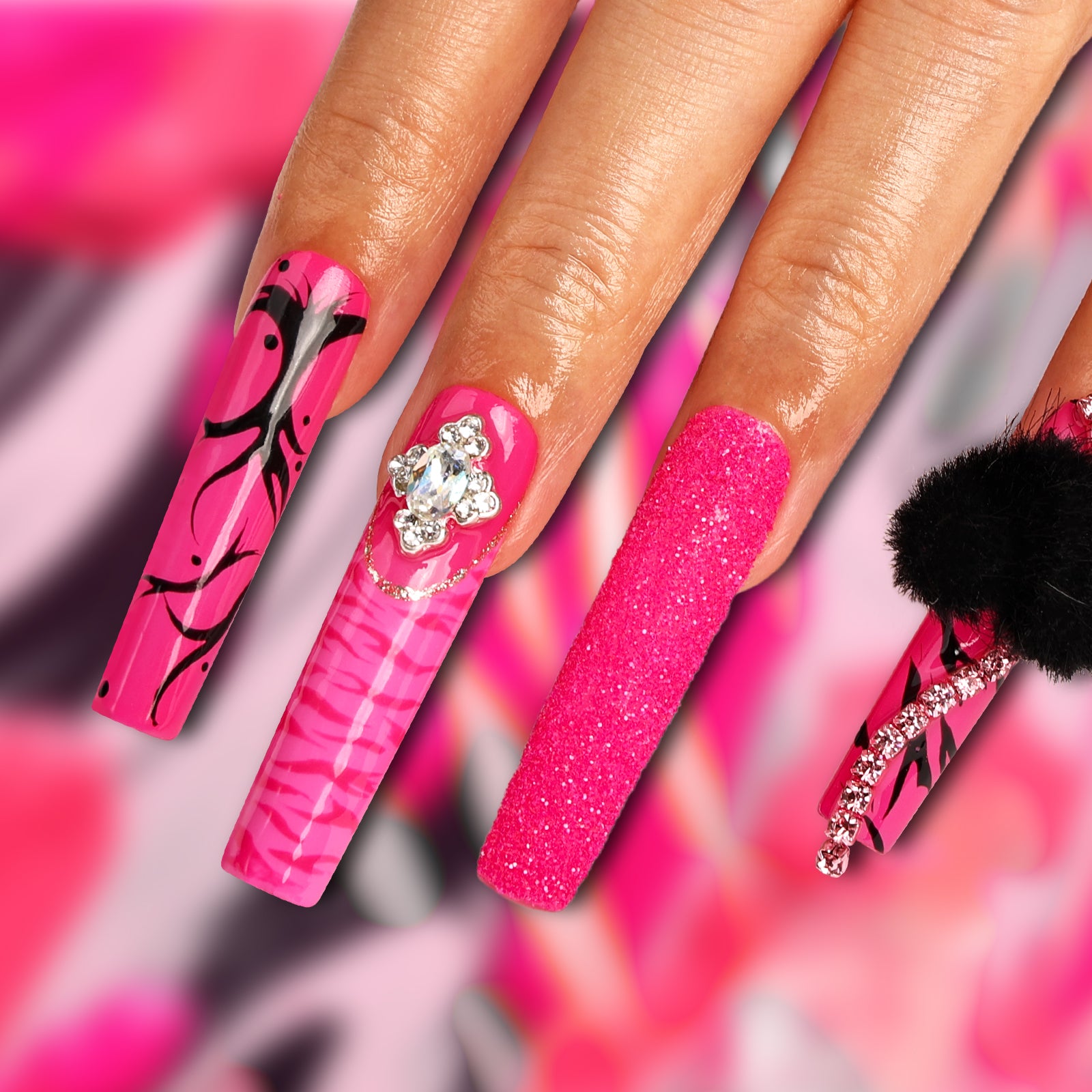 Rosy Delight Square Xtreme Press On Nails | MelodySusie