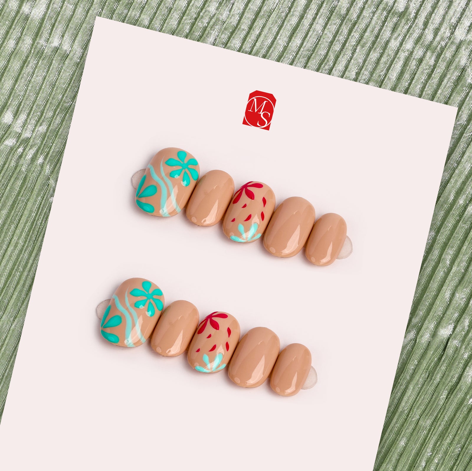 Bursting Bloom Special Short Squoval Press On Nails | MelodySusie