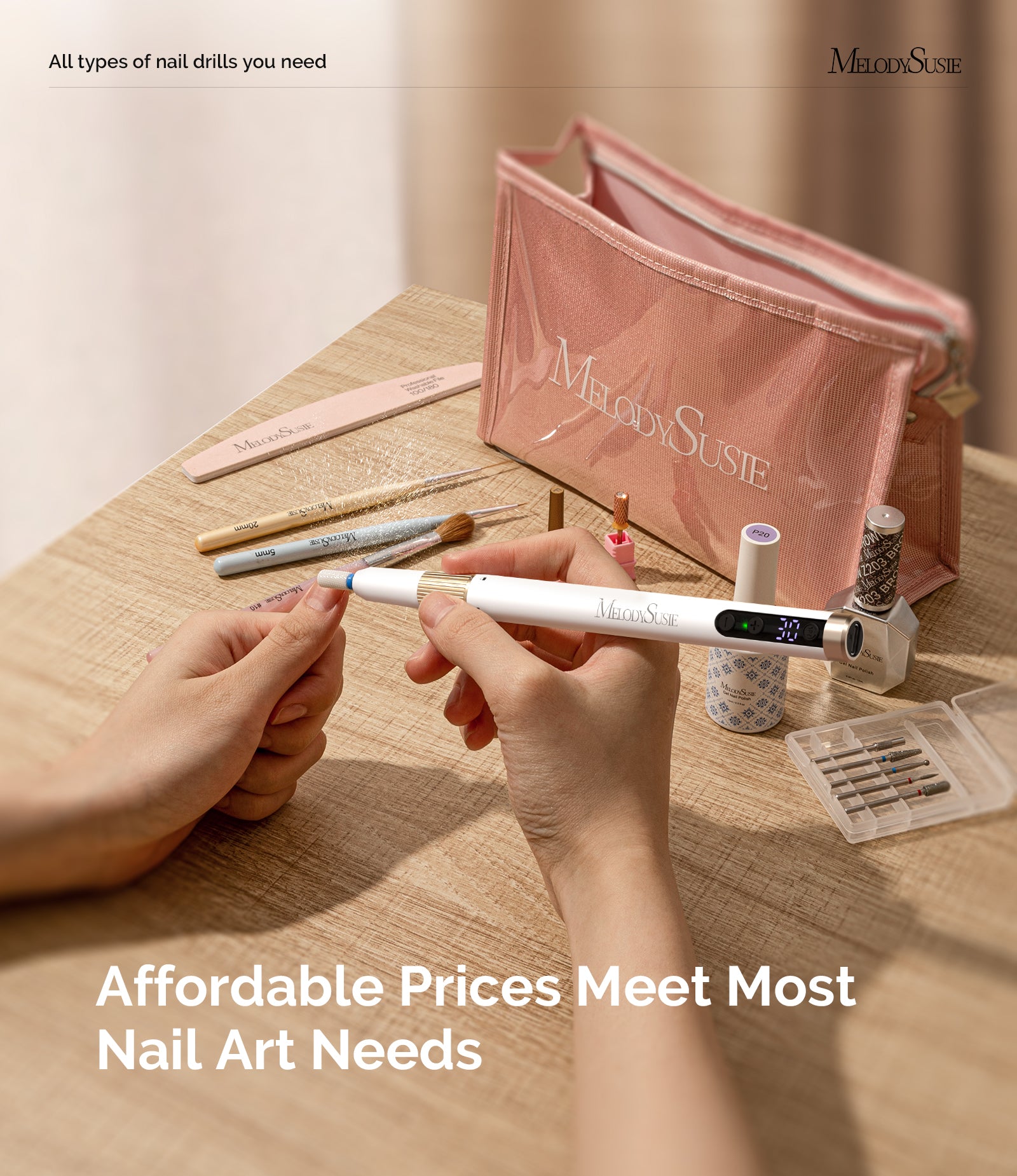 PM180G Pen-Shaped Ultra-Slim Rechargeable Nail Drill 30,000RPM - White