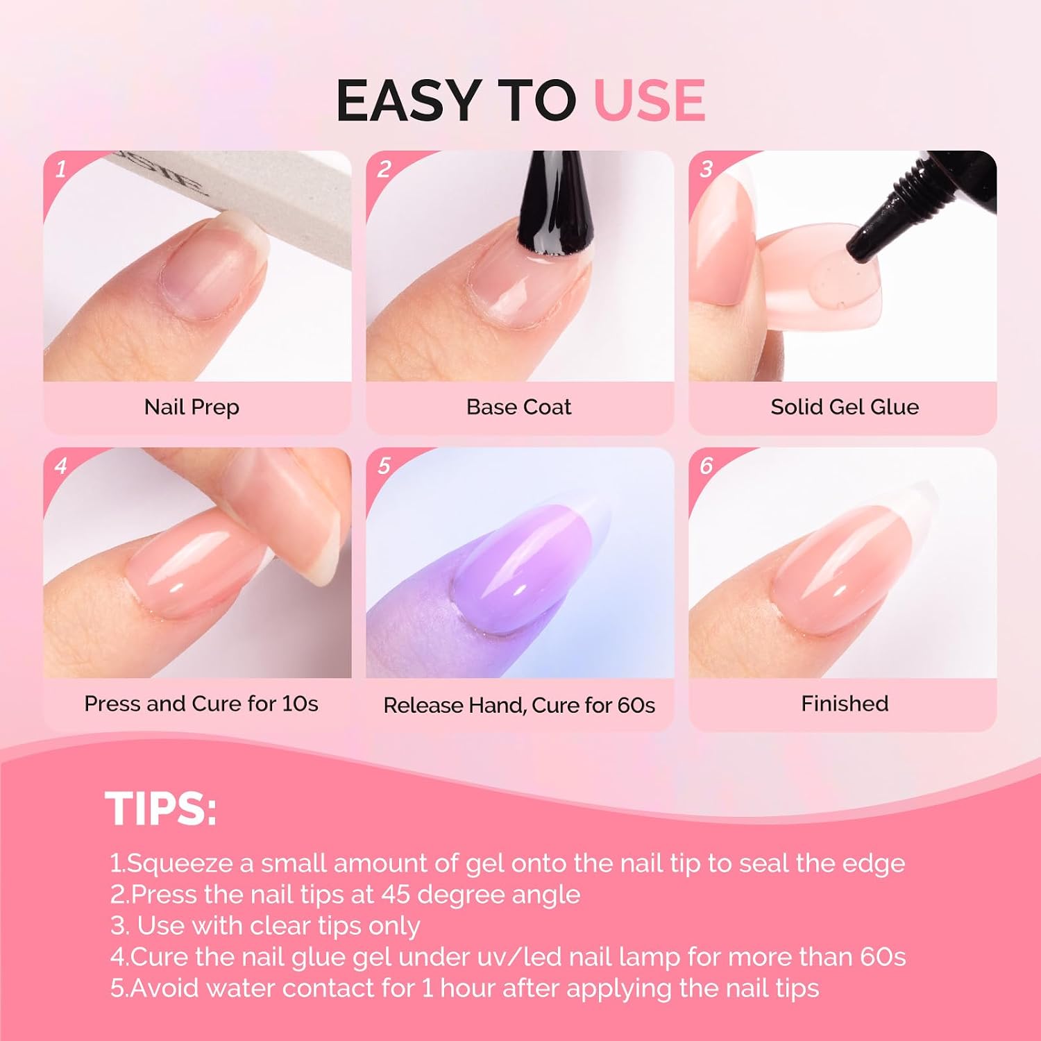 Solid Nail Glue Gel 20g 2Pcs