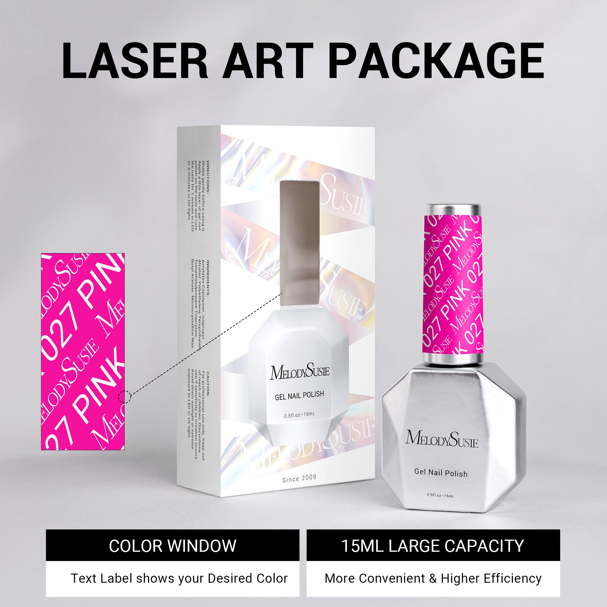 027 Neon Pink - TPO-Free Thick Gel Nail Polish(15ml)