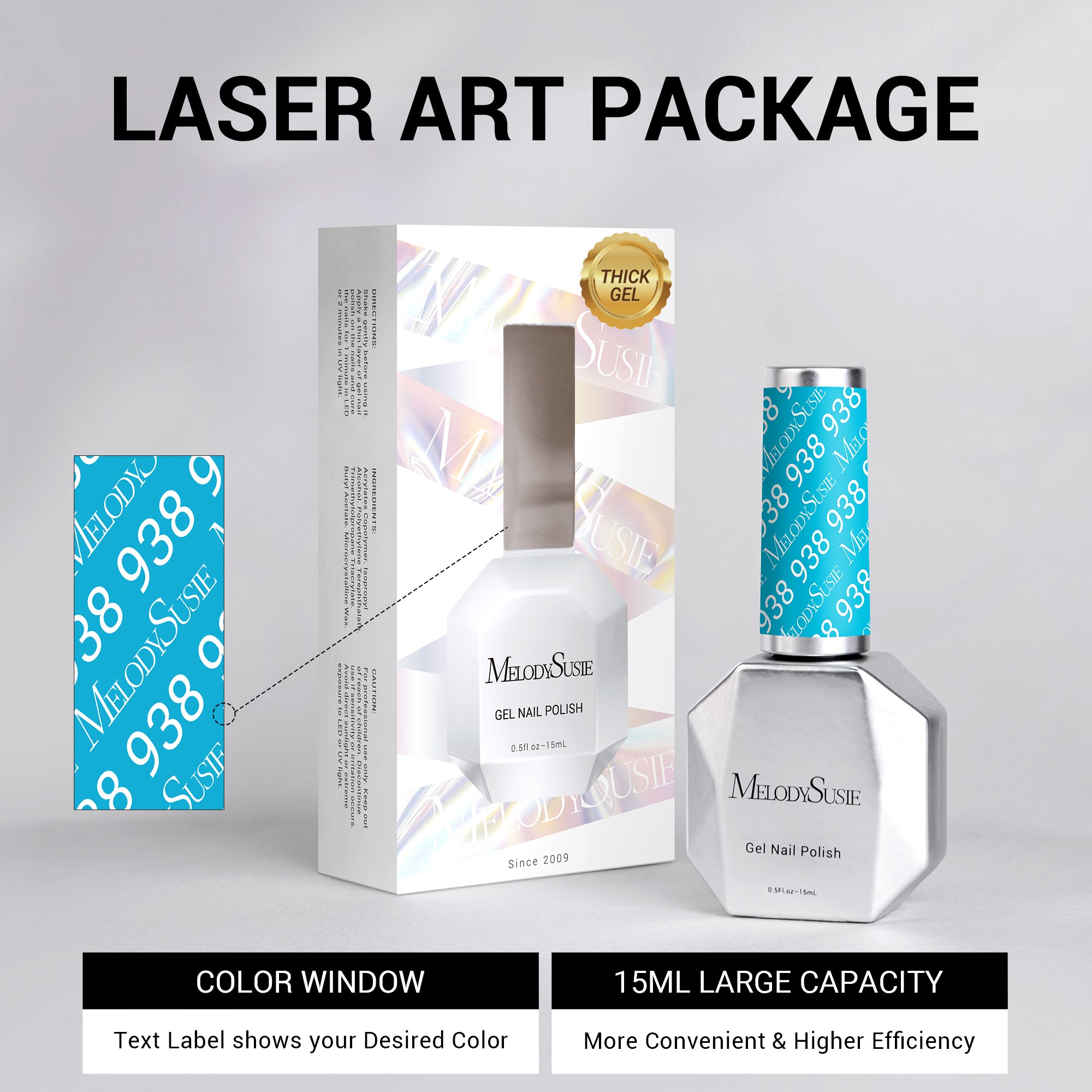 938 Fair Isle Knit Blue - TPO-Free Thick Gel Nail Polish(15ml)