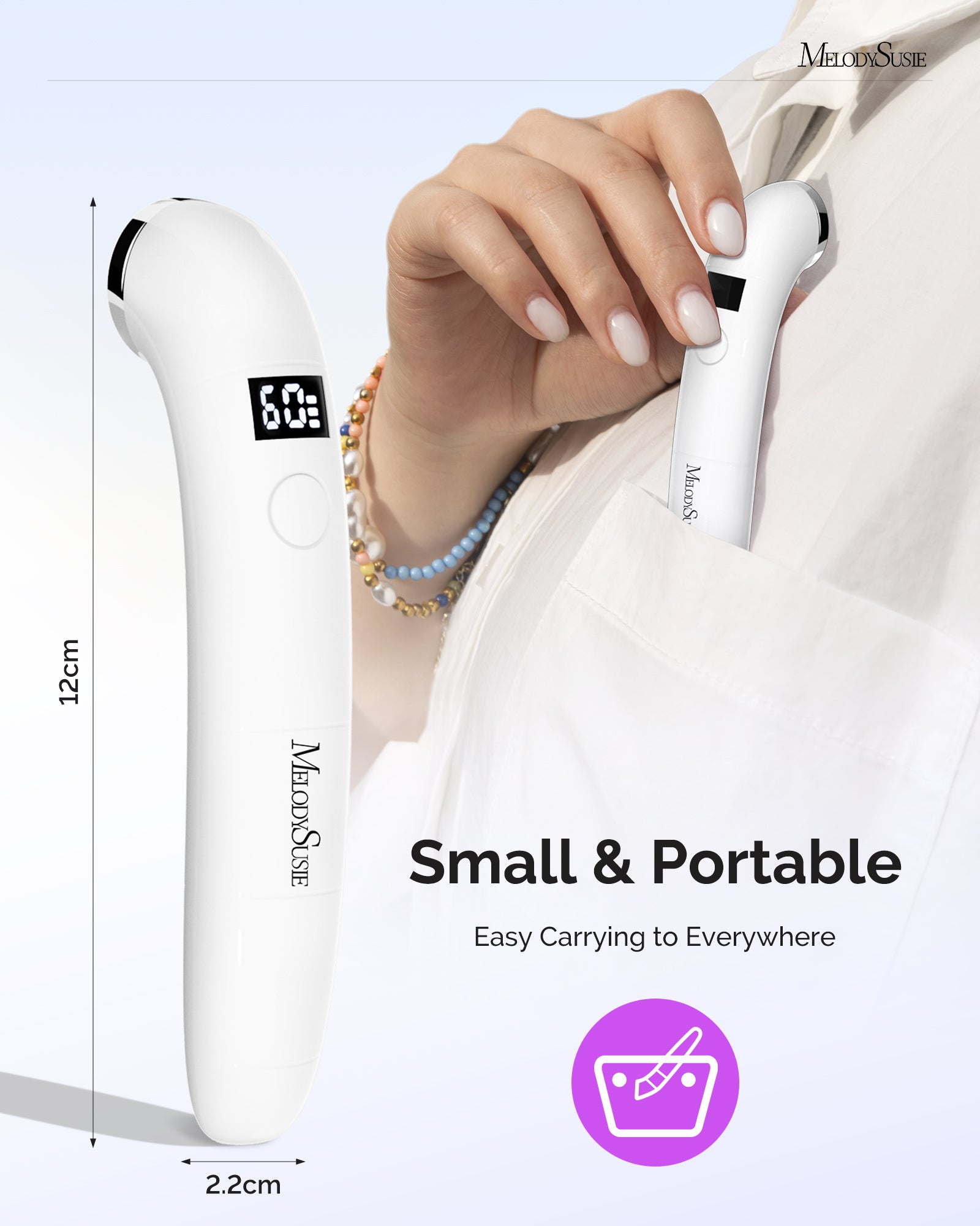 P-ART01A Rechargeable LED/UV Nail Lamp - White