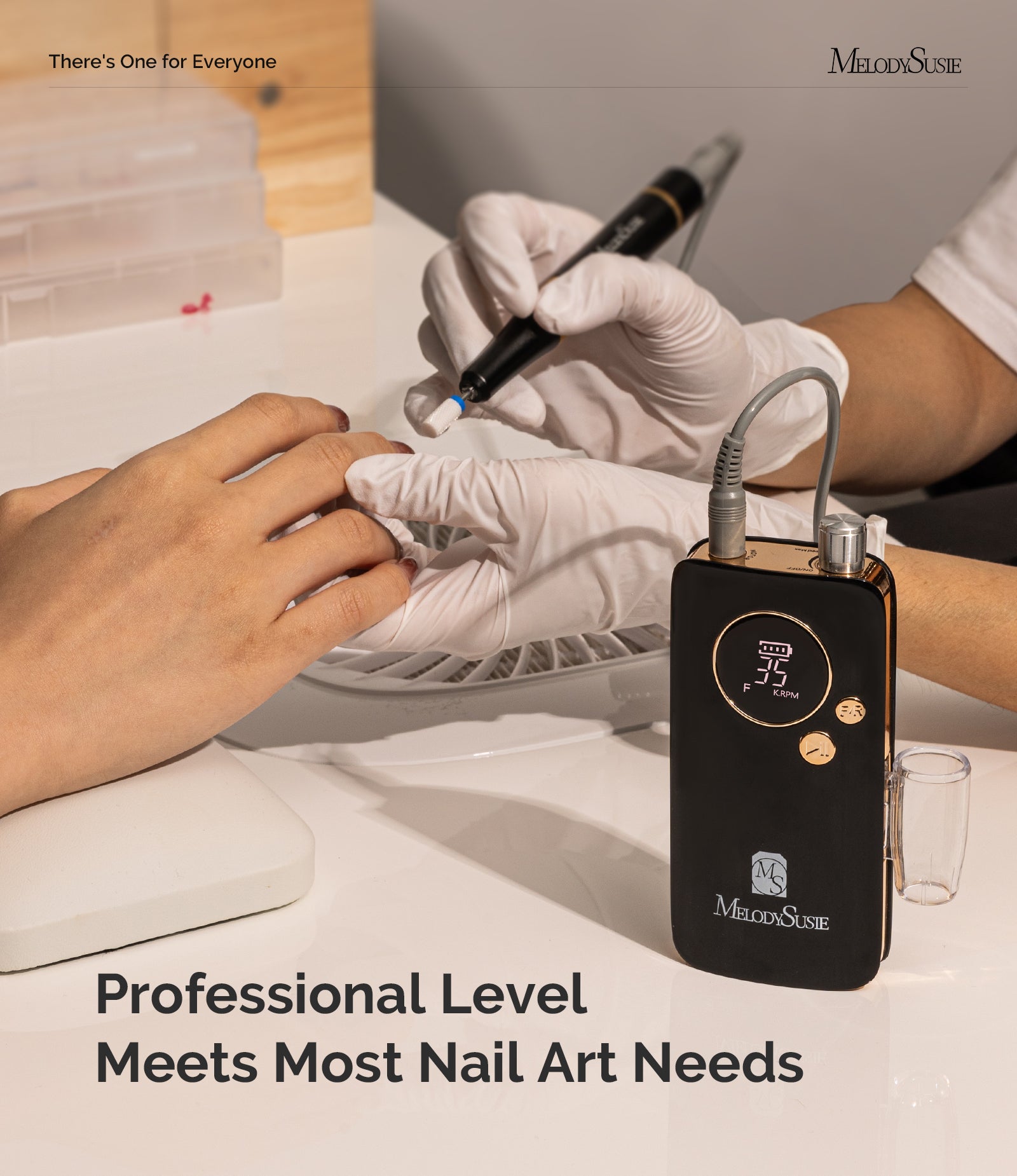 SM200F Rechargeable Nail Drill 35000RPM - Black