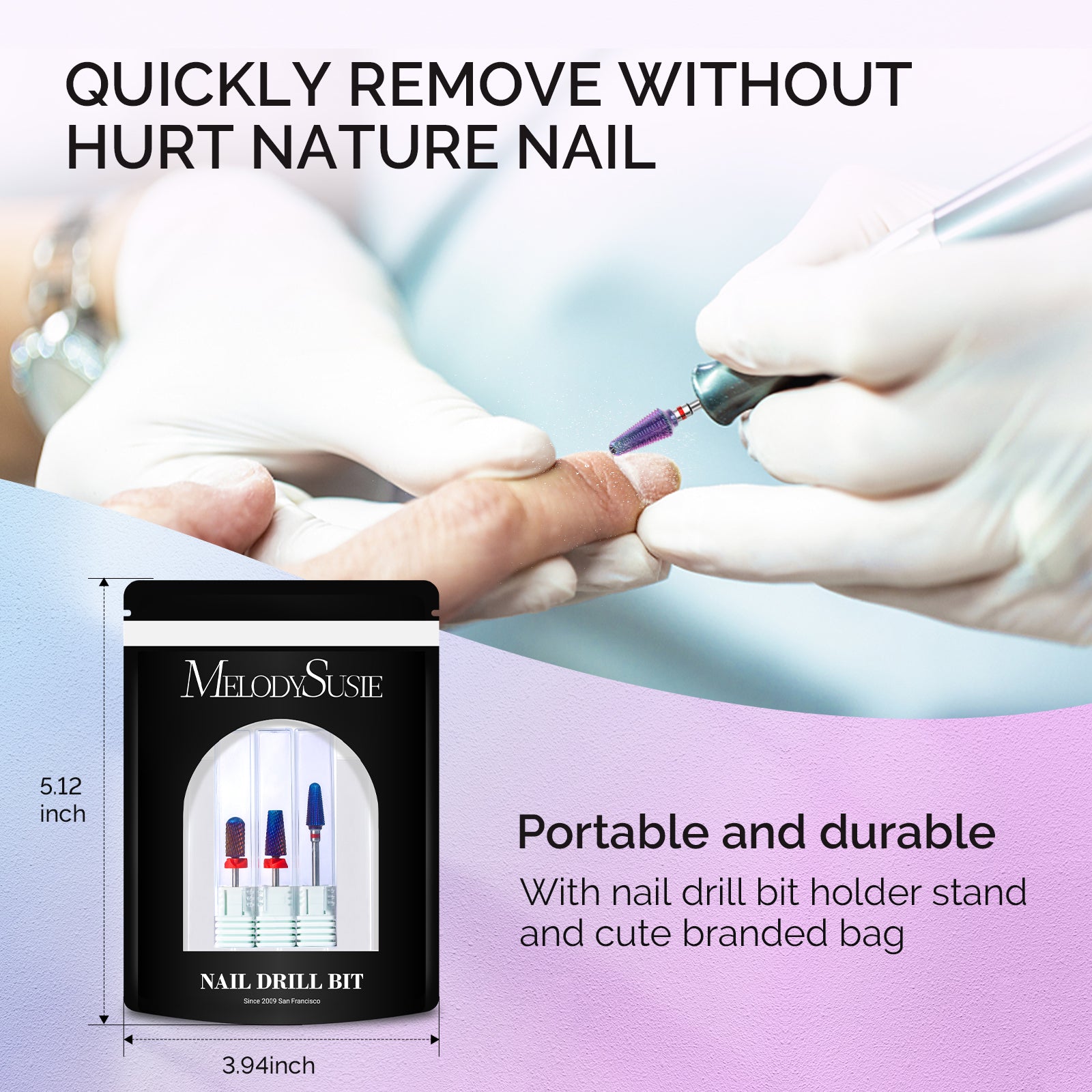 3Pcs Carbide Tungsten Nail Drill Bits Set