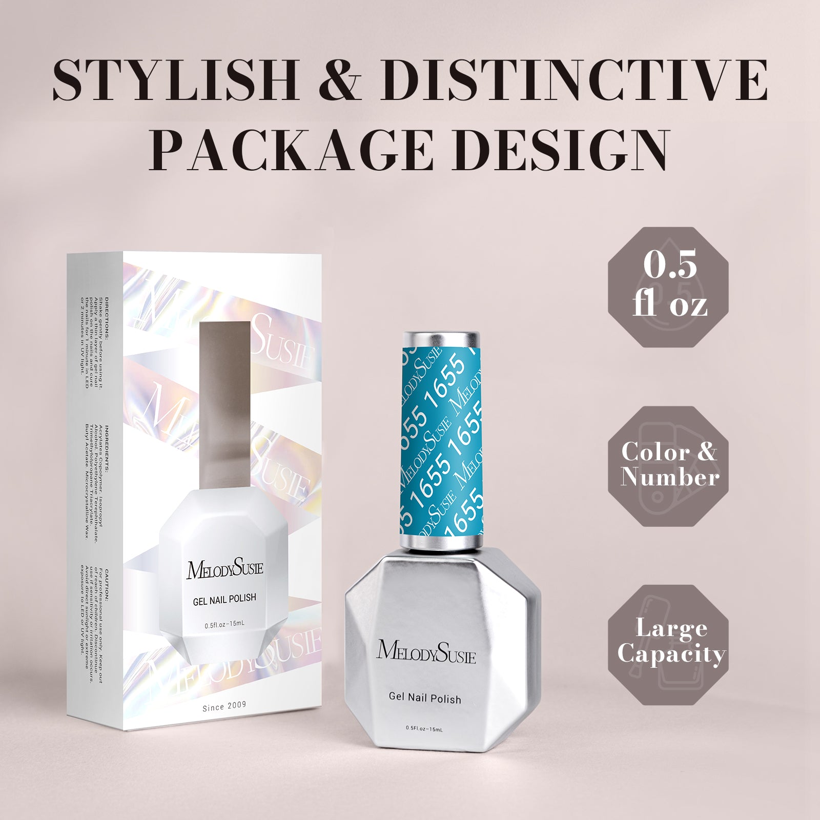 1655 Cerulean Blue - TPO-Free Faster UV Curing Gel Nail Polish(15ml)