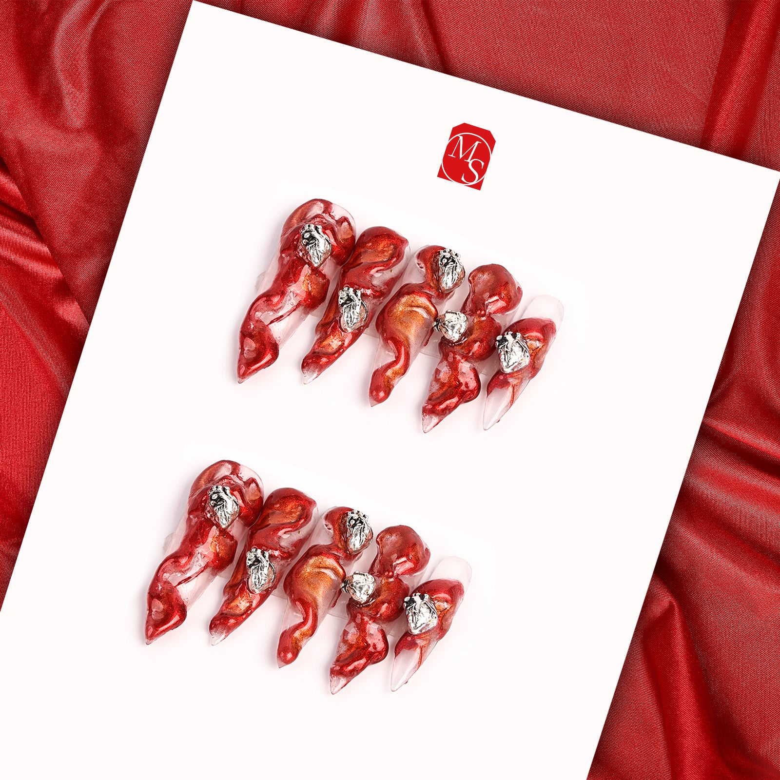 Scarlet Witch Stiletto Long Press On Nails | MelodySusie
