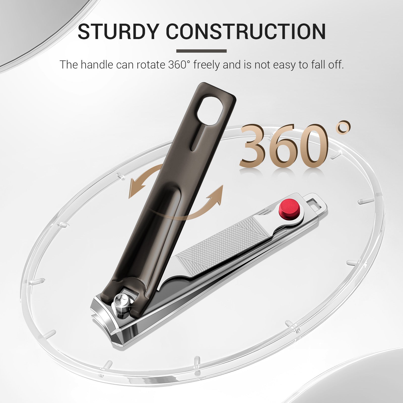 Stainless Steel Nail Clippers 3 in 1 Kit - Black