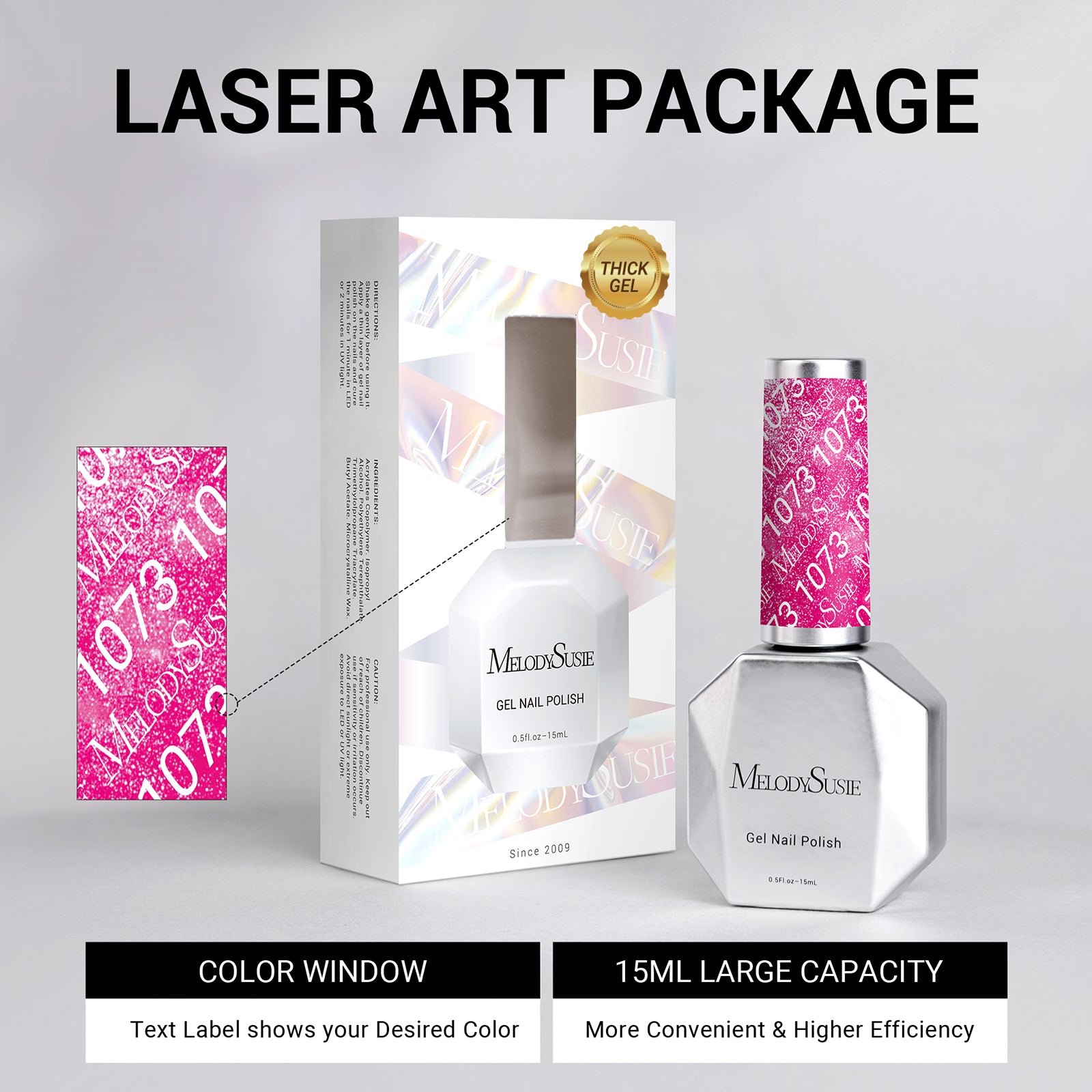 1073 Pink Neon Bliss - TPO-Free Thick Gel Nail Polish(15ml)