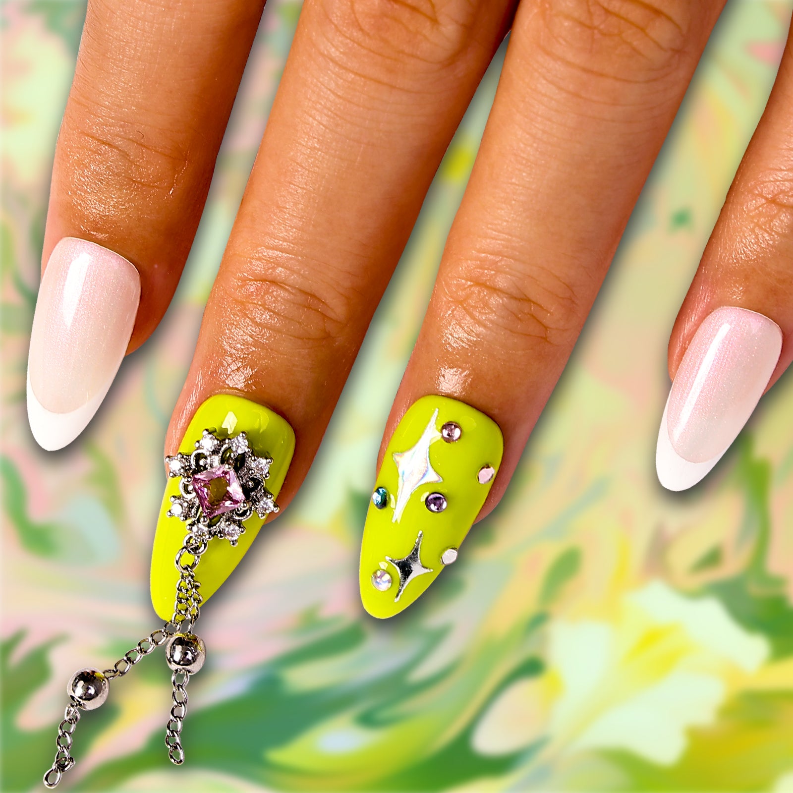 Matcha Jelly Stiletto Regular Press On Nails