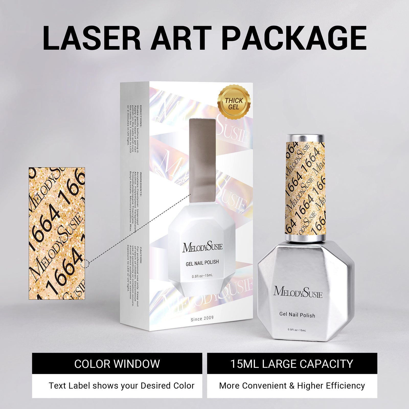 1664 Golden Sands - TPO-Free Thick Gel Nail Polish(15ml)