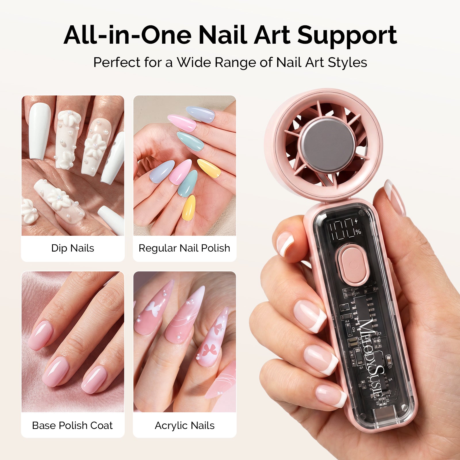 Portable & Rechargeable P-ARTF13 Mini Nail Art Cooling & Drying Fan
