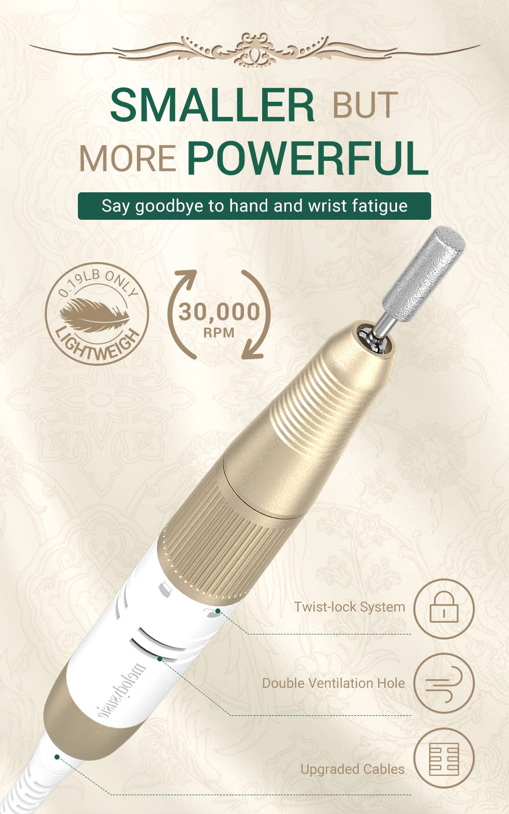 SR3-Rechargeable Nail Drill 30,000 RPM