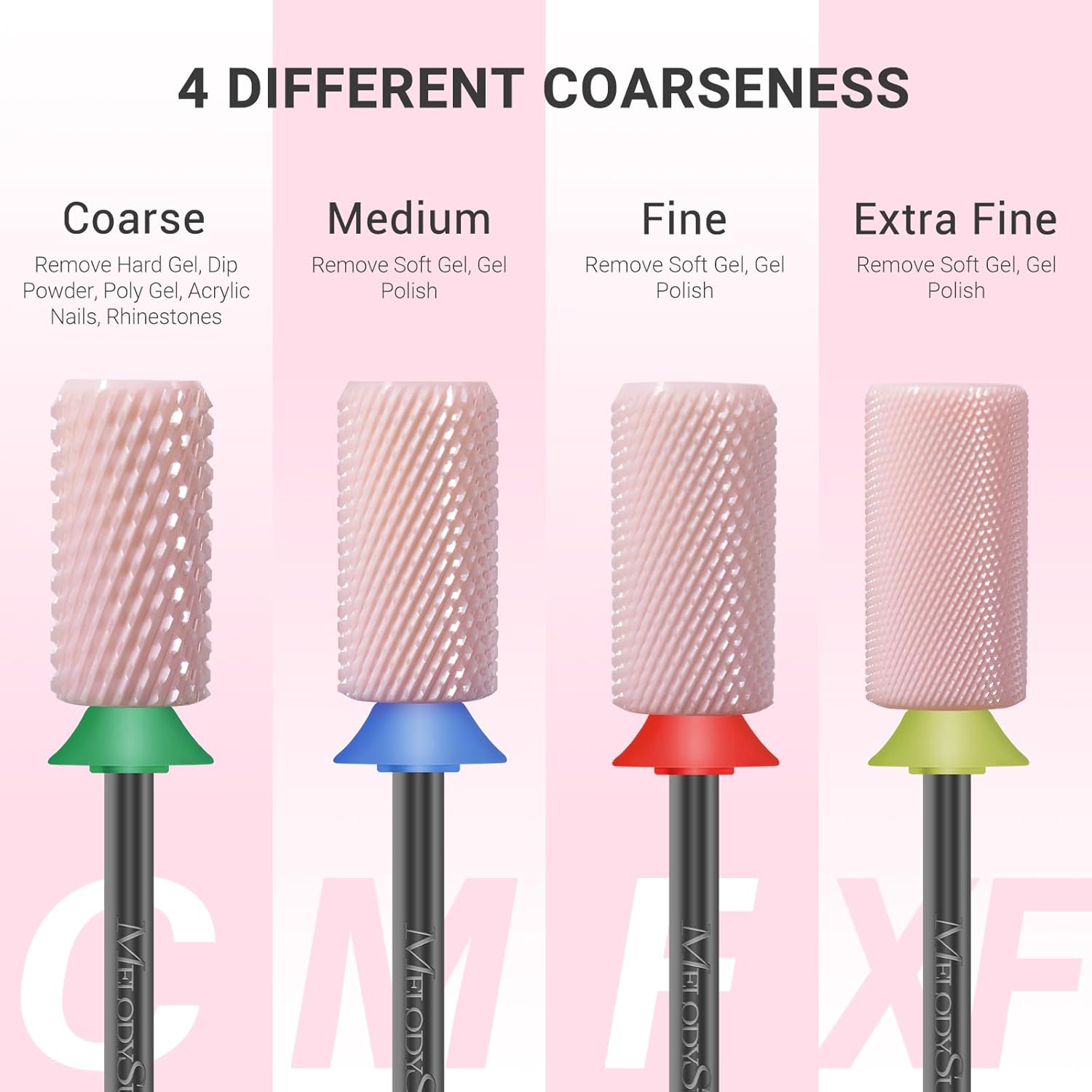 Ceramic Nail Drill Bit,  Chamfer Flat Top Large Barrel Shape Fine