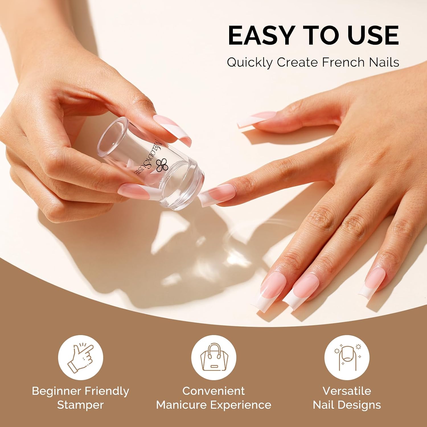 French Nail Stamper Kit with Stamping Plates 6PCS