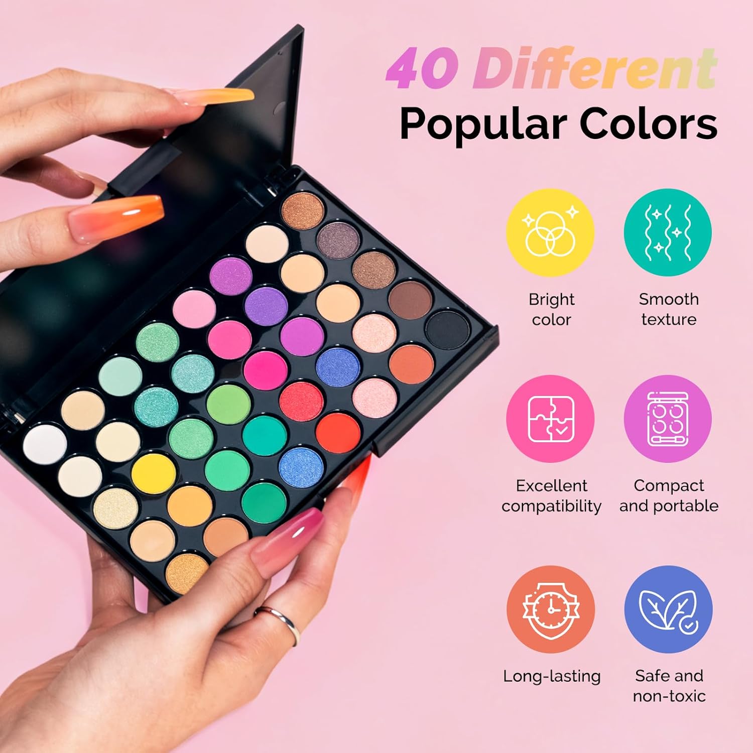 40 Colors Nail Powder Pigment Kit for Gradient Ombre Nail Art