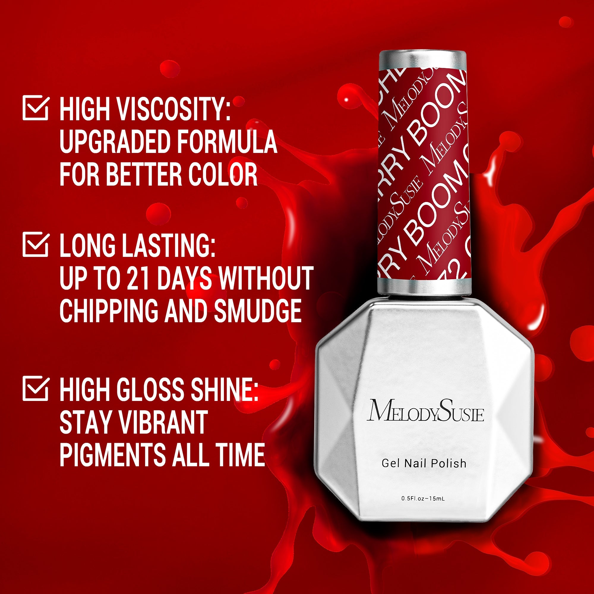 072 Cherry Boom - TPO-Free Thick Nail Gel Polish(15ml)