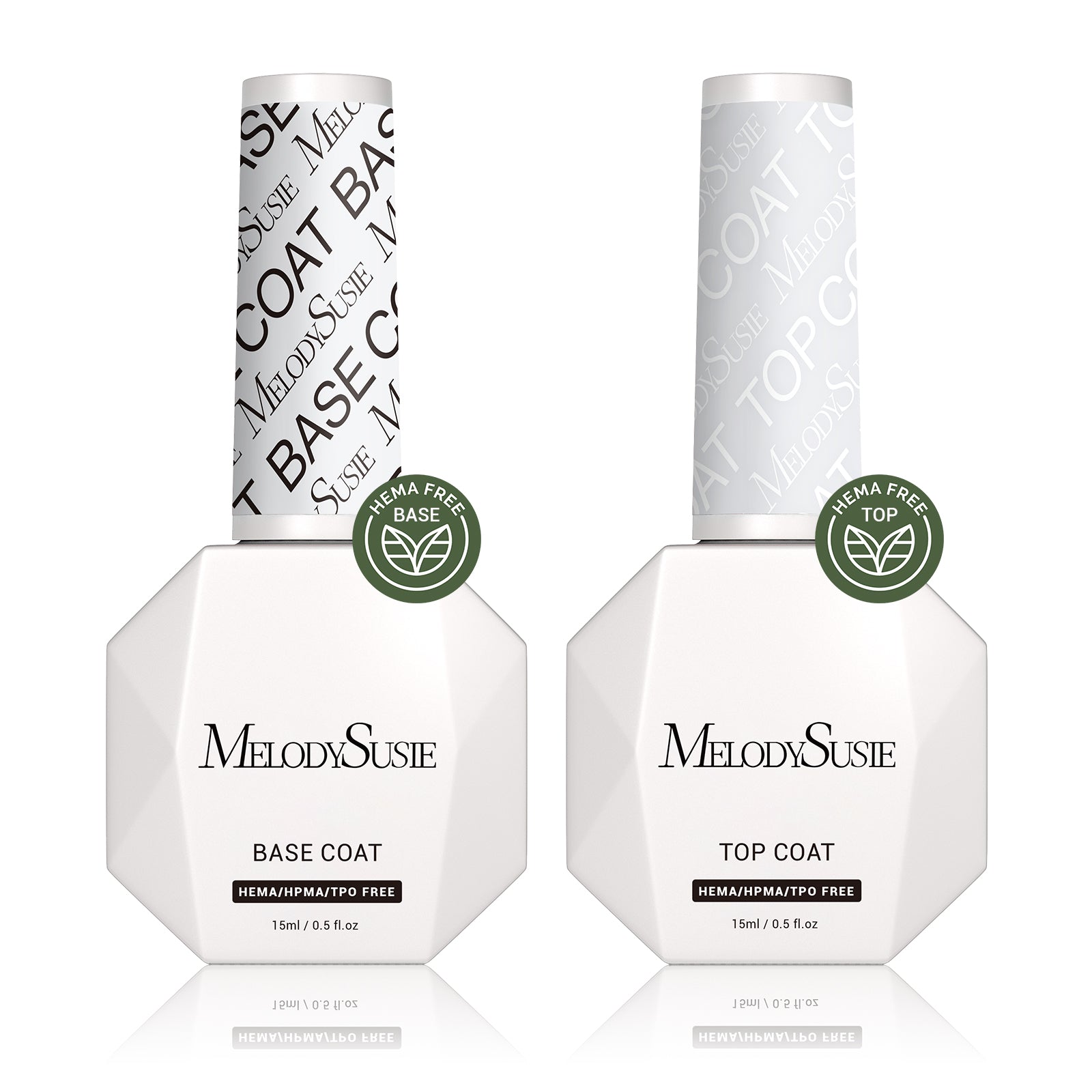 Top Coat & Base Coat - HEMA-Free & HPMA-Free & TPO-Free Gel Nail Polish 0.5 fl oz/15ml