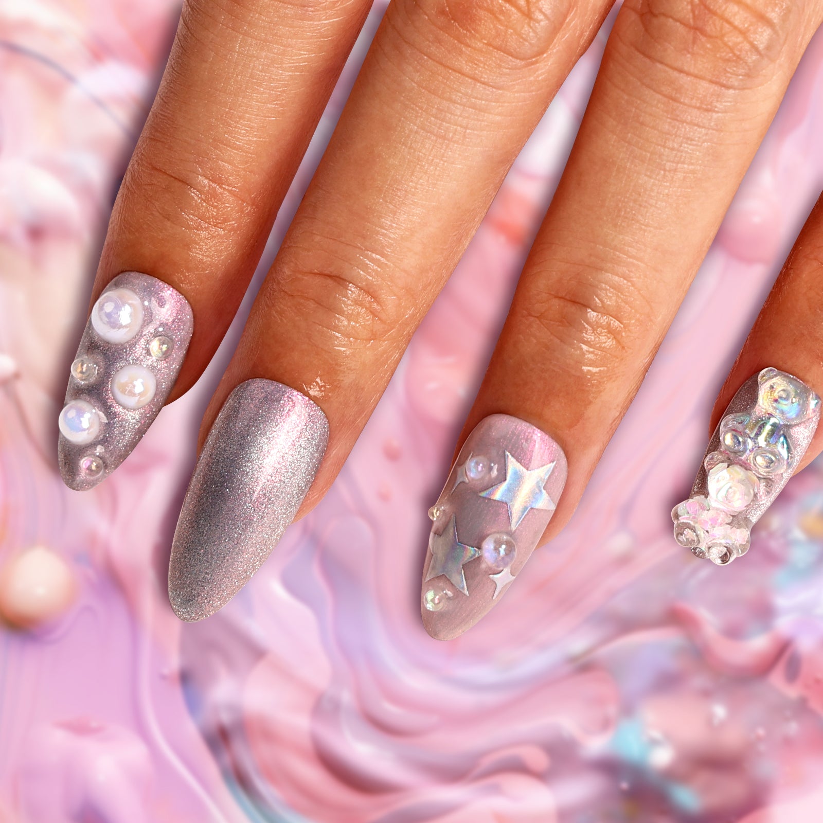 Cuddly Cutie Stiletto Regular Press On Nails