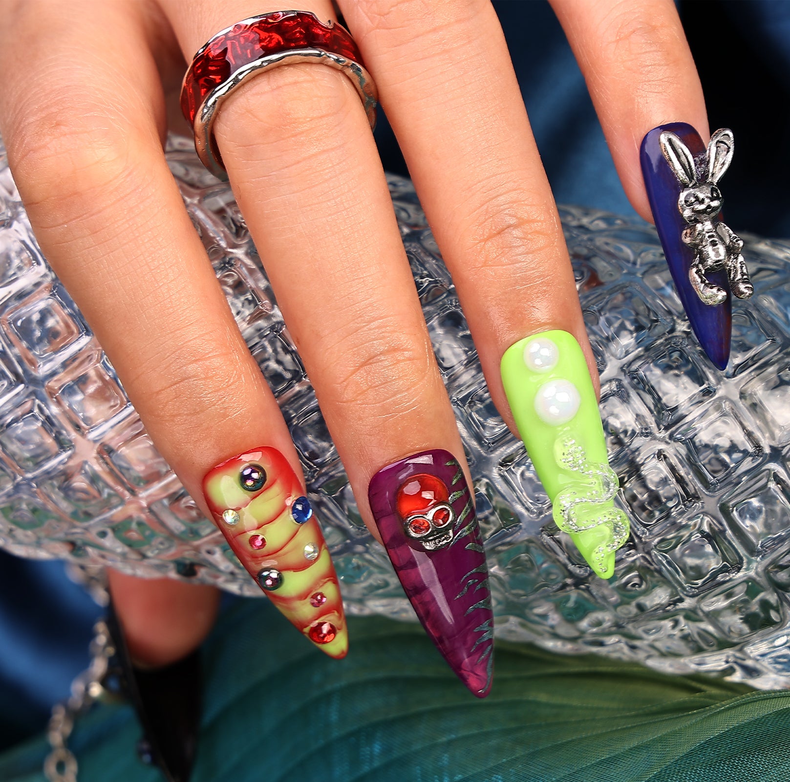 Wandering Universe Stiletto Medium Press On Nails | MelodySusie