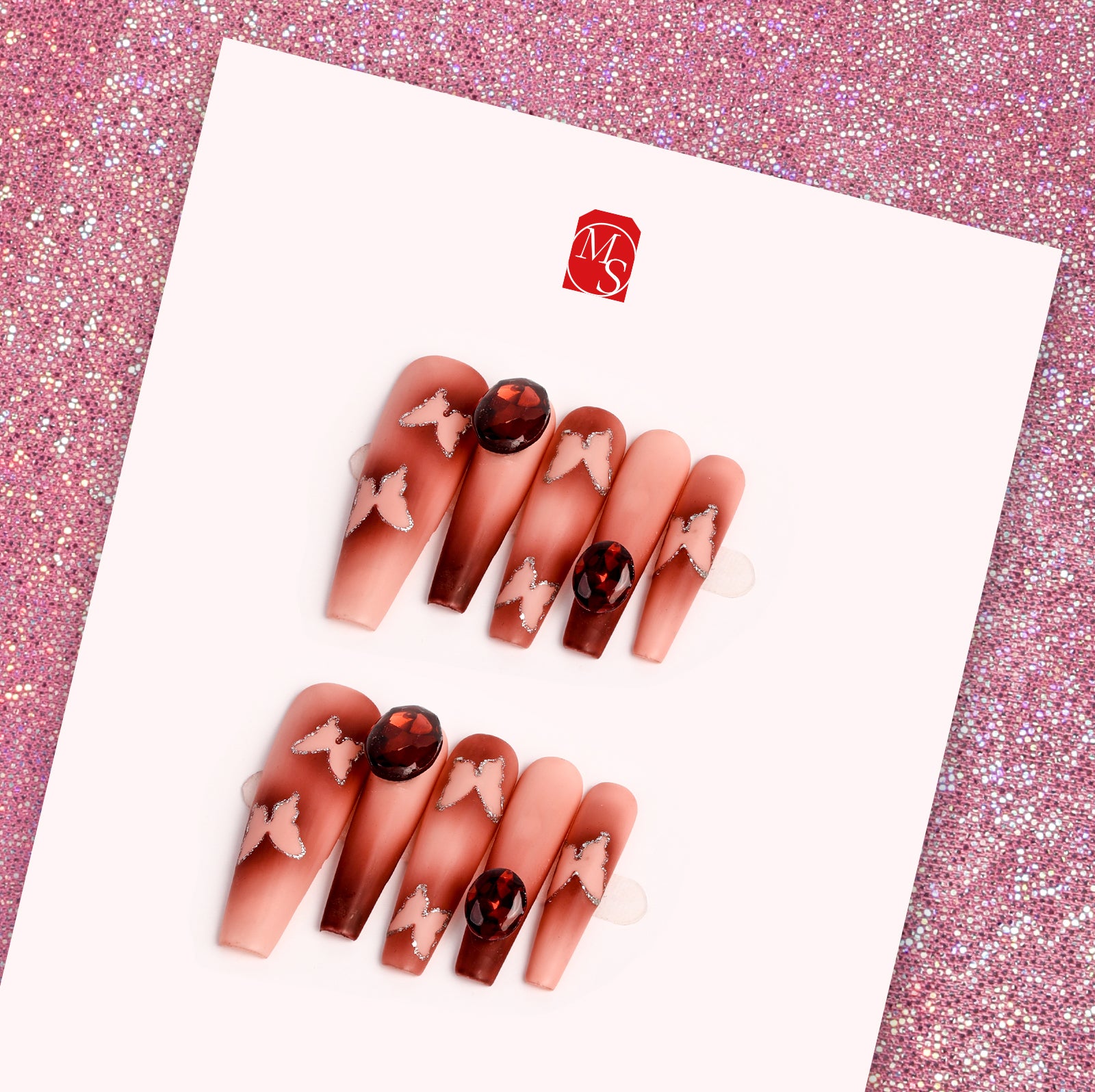 Butterfly Garden Coffin Xtreme Press On Nails | MelodySusie