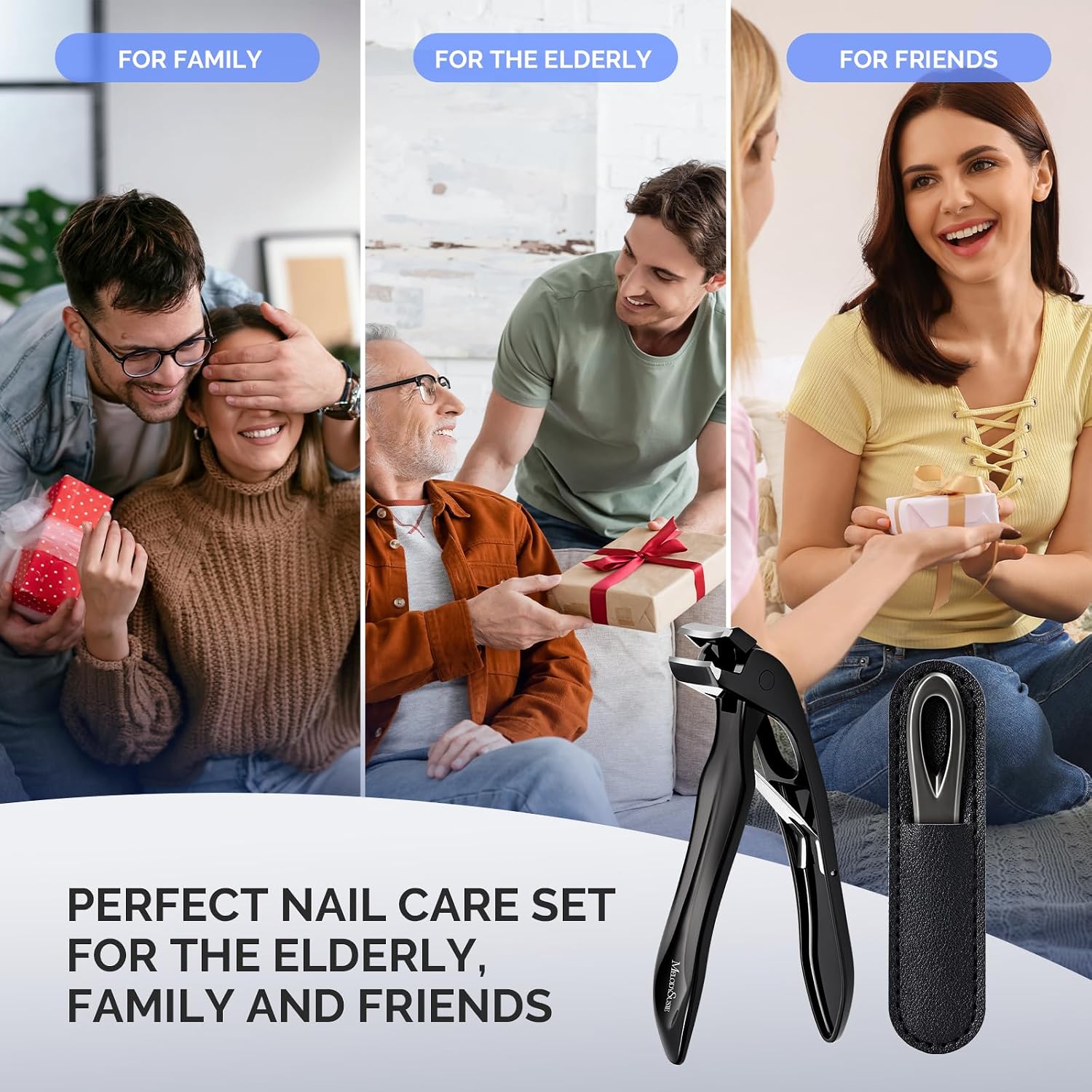Angled Head Large Nail Clipper with Nail File