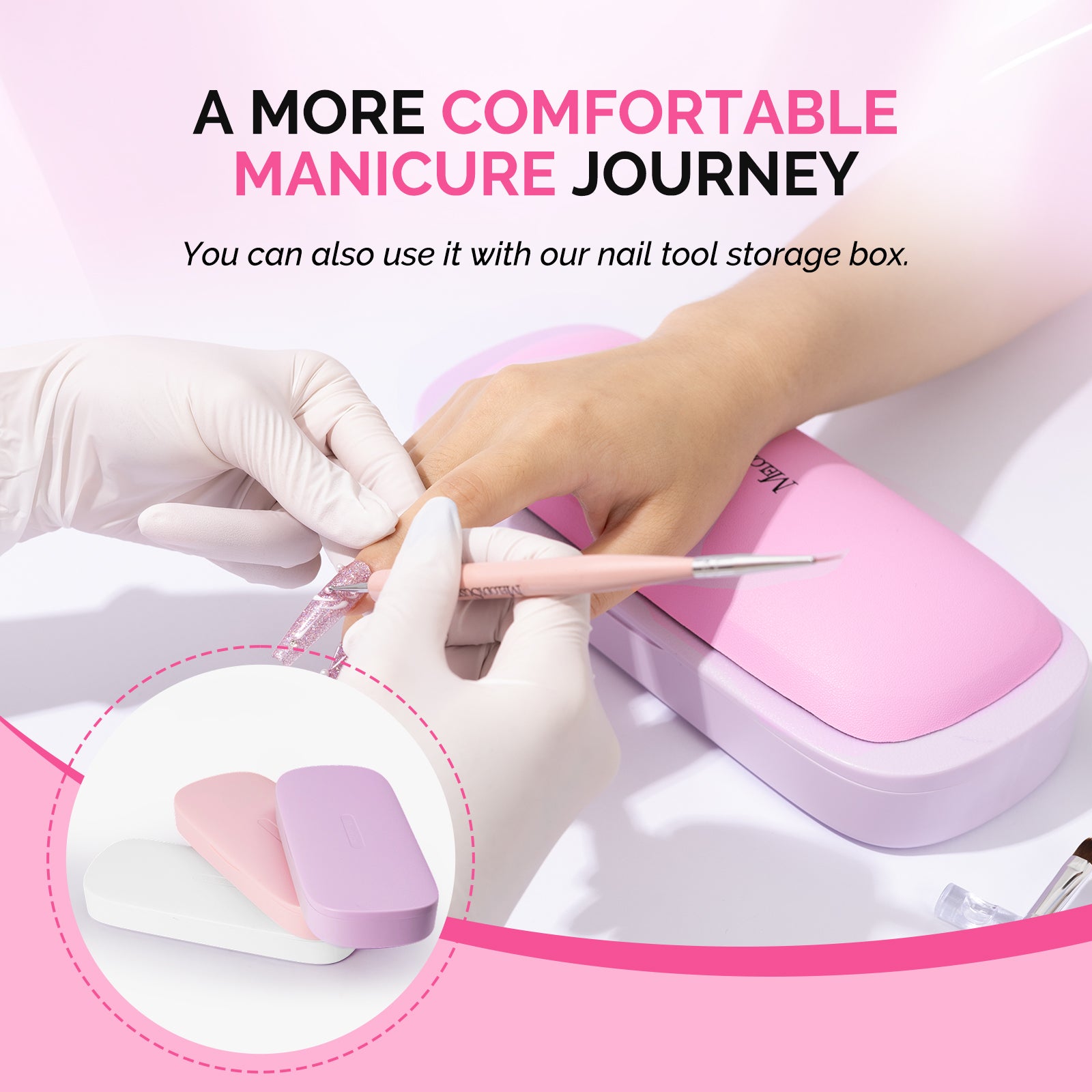 Portable PU Leather Nail Arm Rest