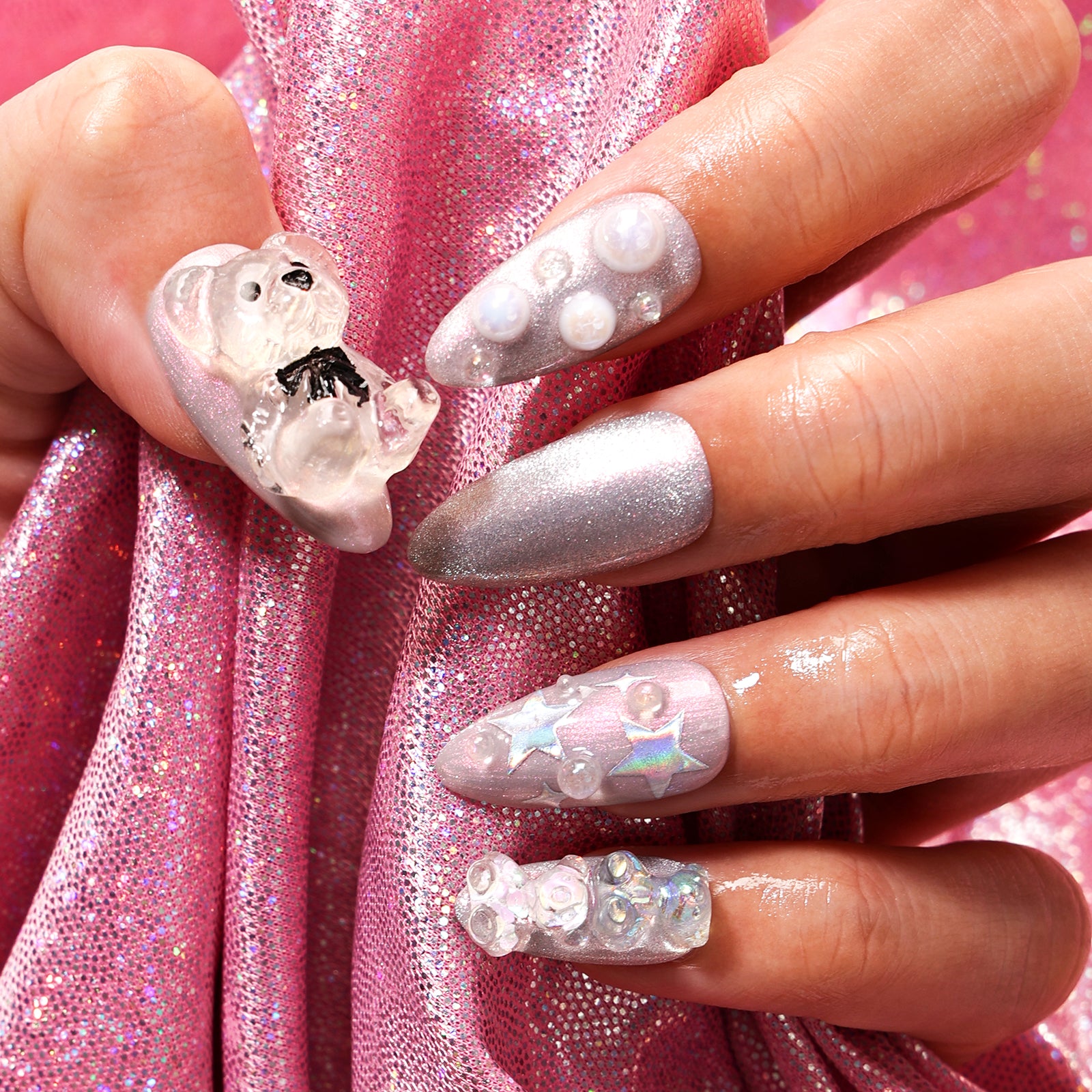 Cuddly Cutie Stiletto Regular Press On Nails