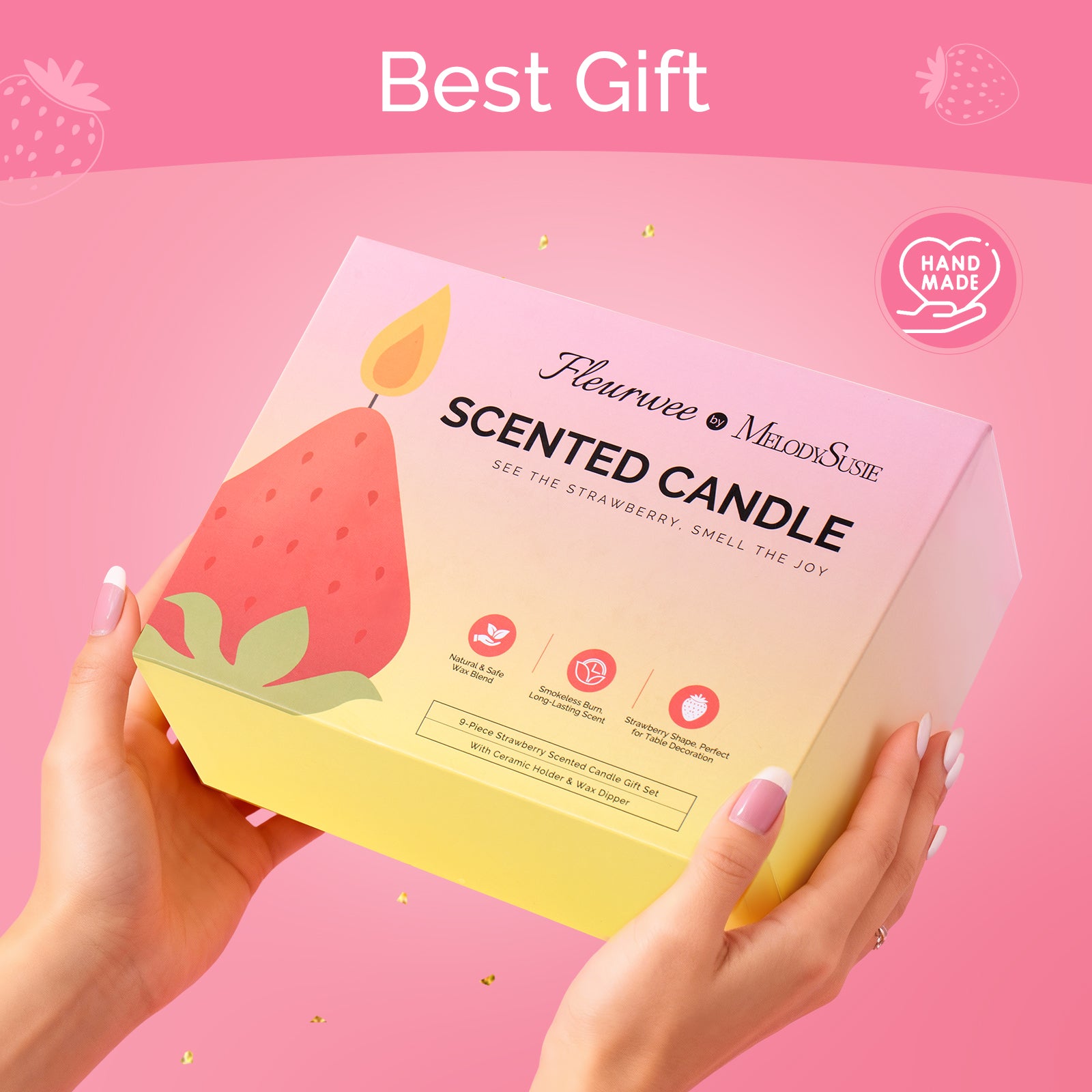 Strawberry-Shaped Scented Candle Gift Set
