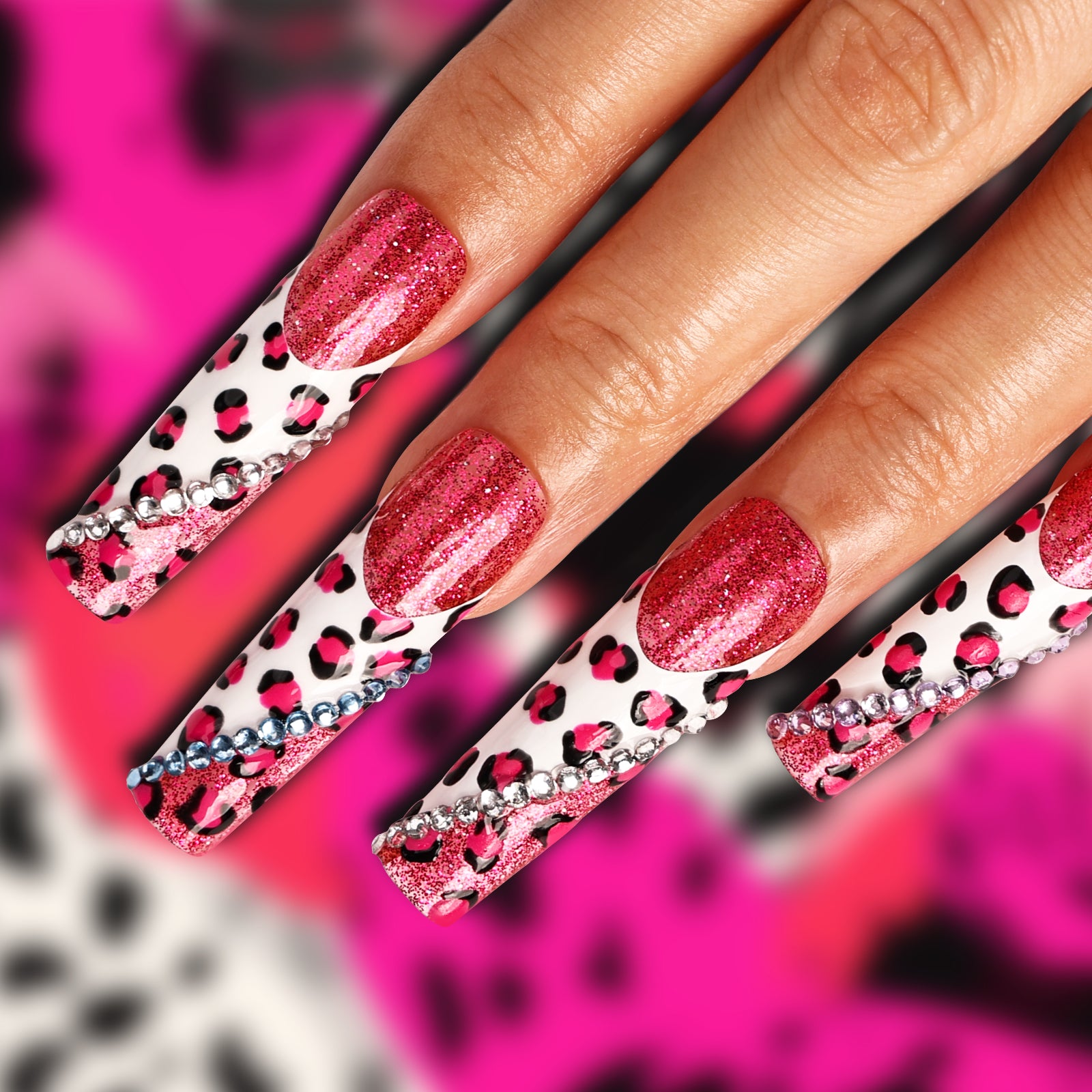 Pink Panther Square Xtreme Press On Nails| MelodySusie