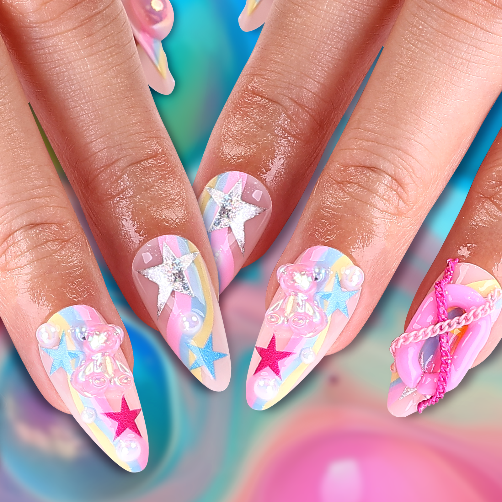 Candy Dream Stiletto Short Press On Nails | MelodySusie