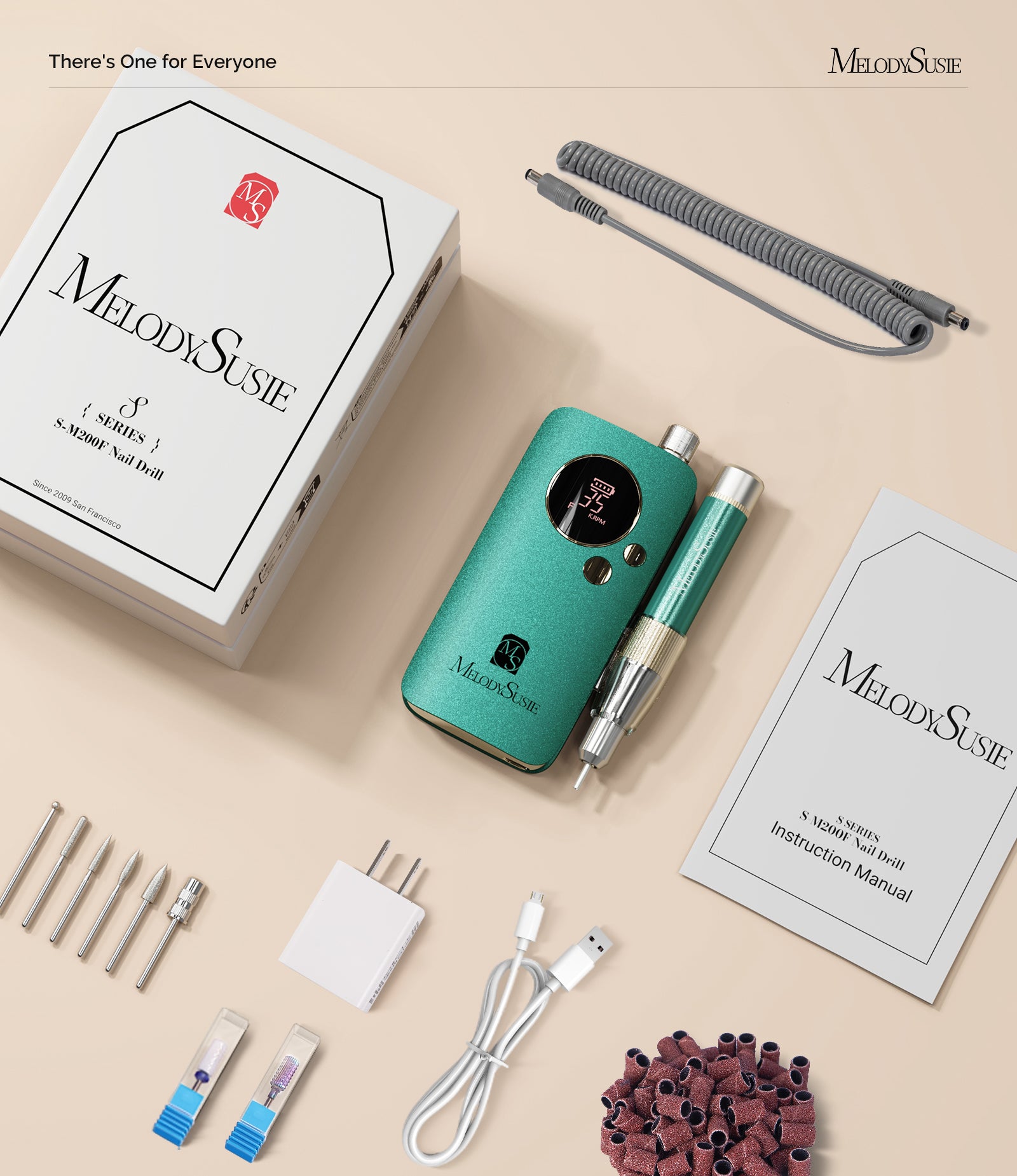 SM200F Rechargeable Nail Drill 35000RPM - Green