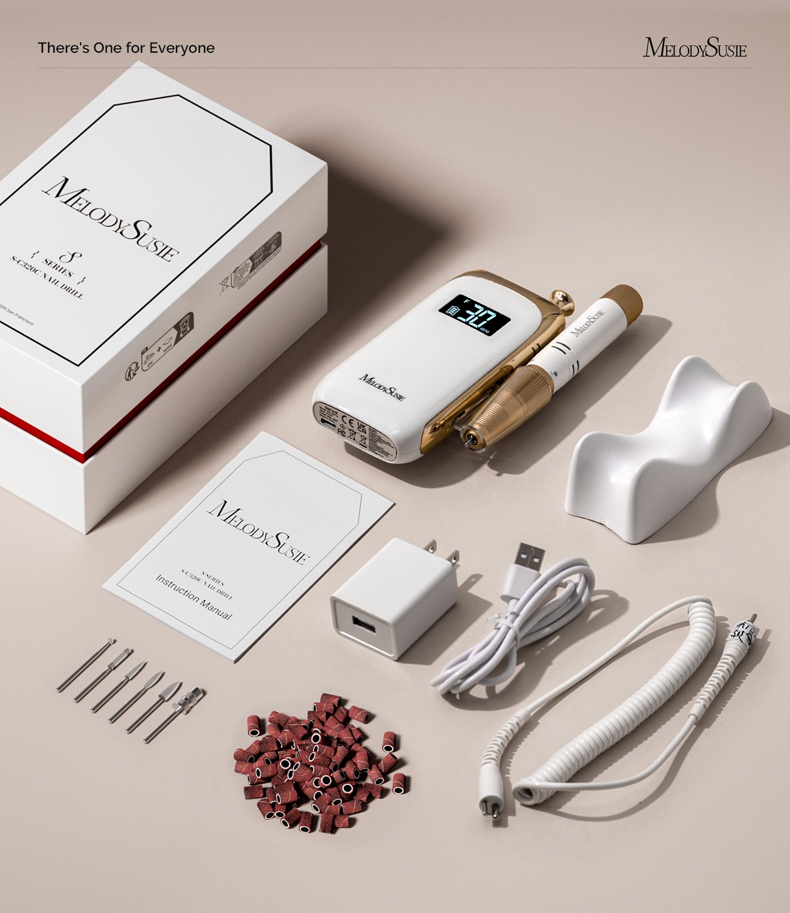 Jade(SC320C) Clip-On Vintage-Style Rechargeable Nail Drill 30,000RPM