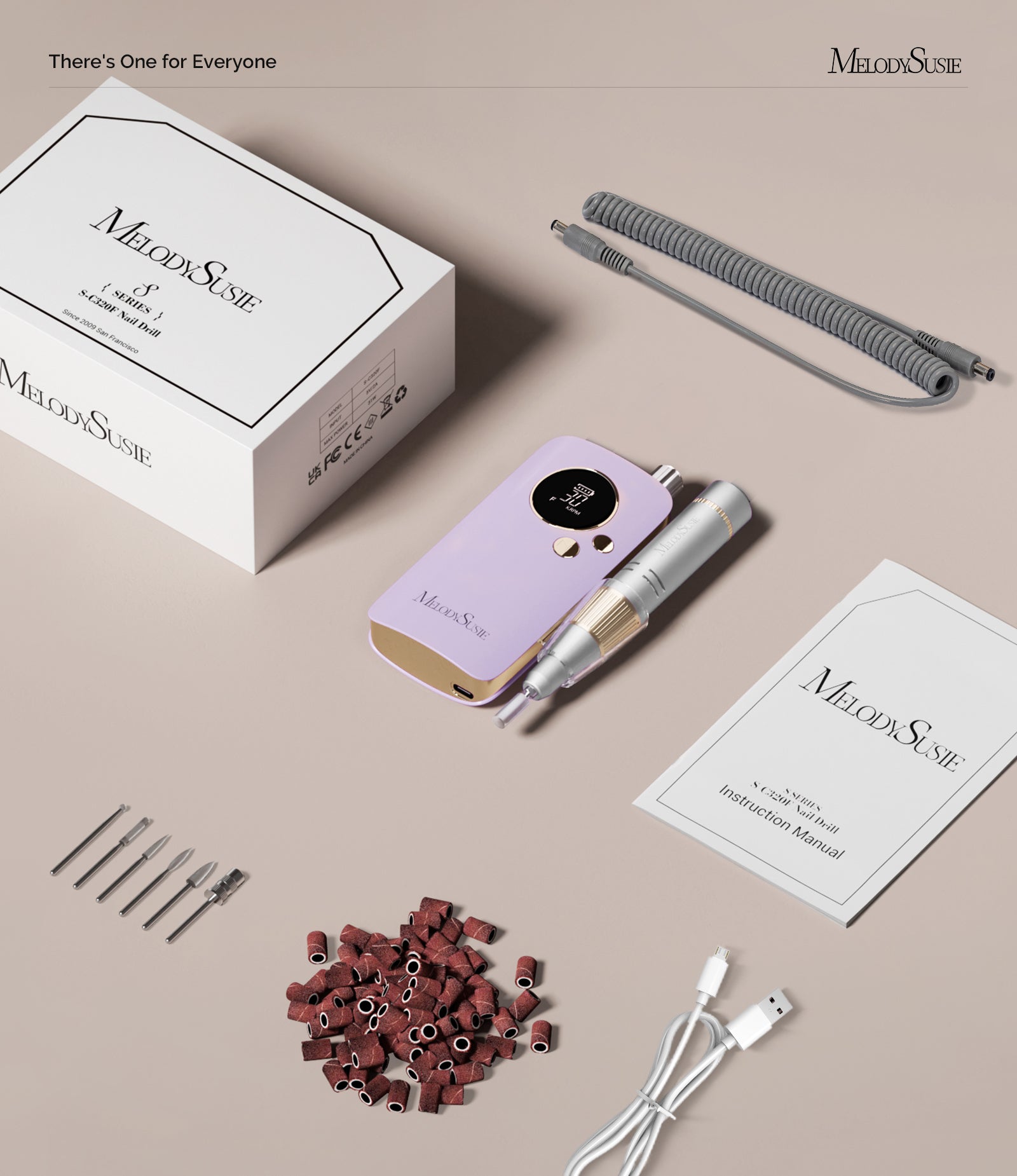 SC320F Clip-On Rechargeable Nail Drill 30,000RPM - Purple