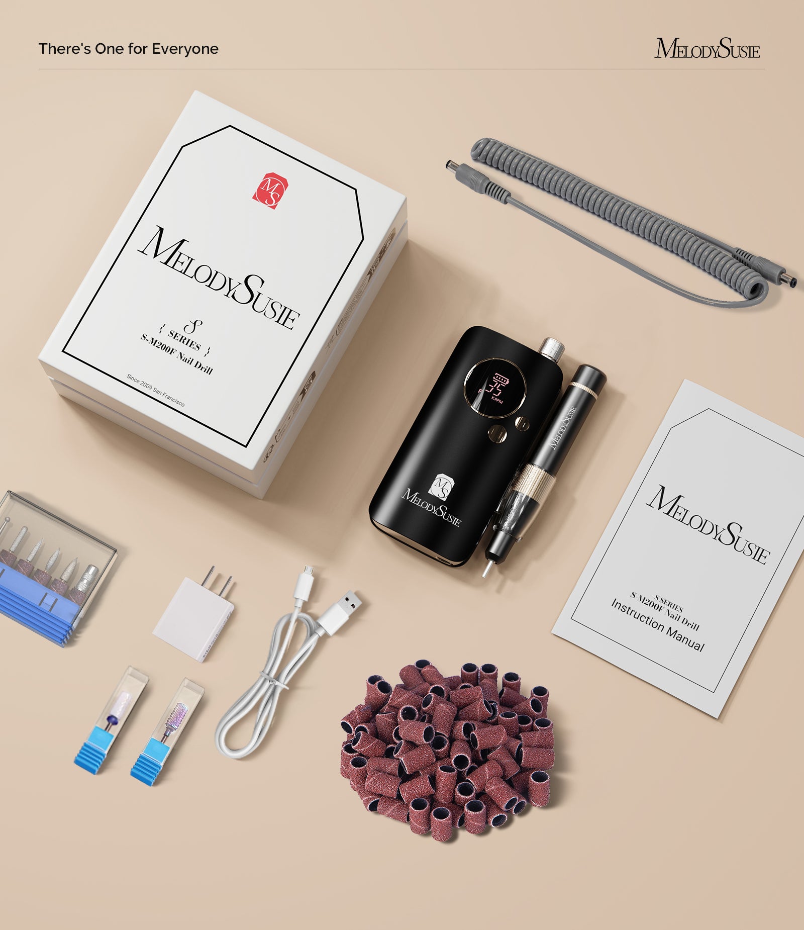 SM200F Rechargeable Nail Drill 35000RPM - Black