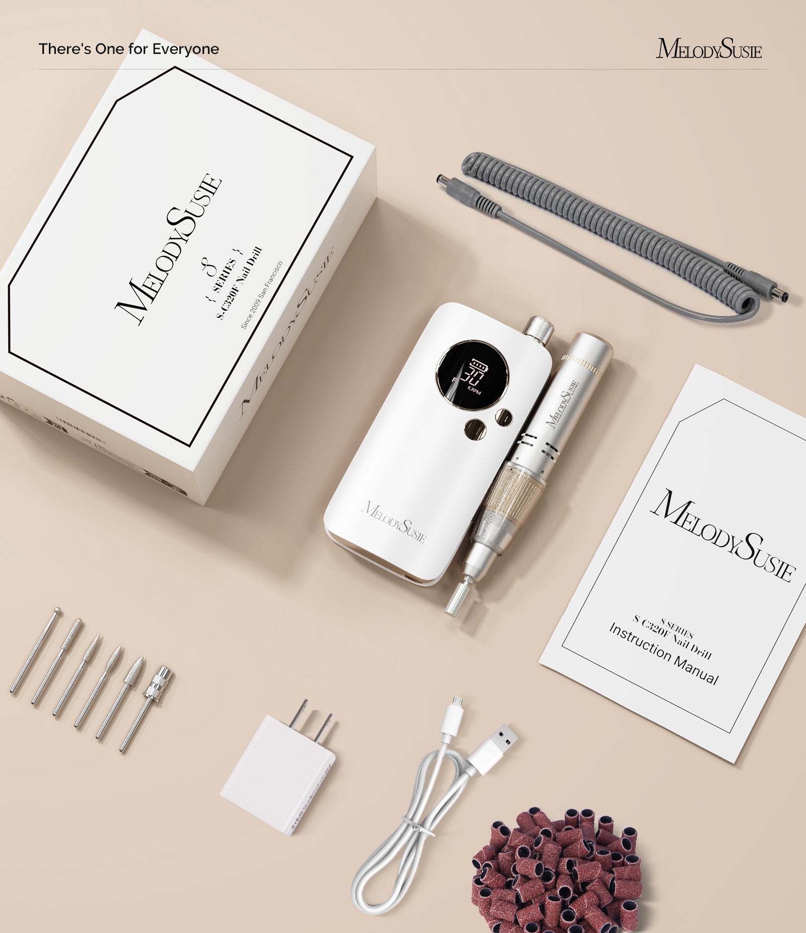 SC320F Clip-On Rechargeable Nail Drill 30,000RPM - White