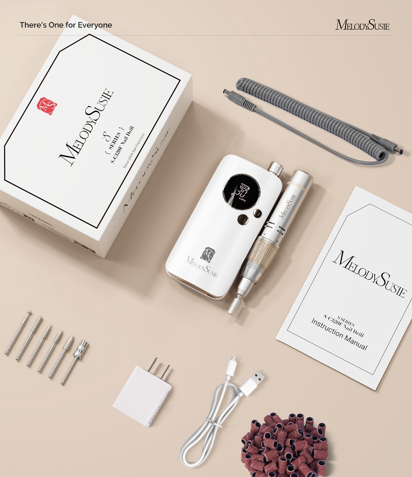 SC320F Rechargeable Nail Drill 30000RPM - White