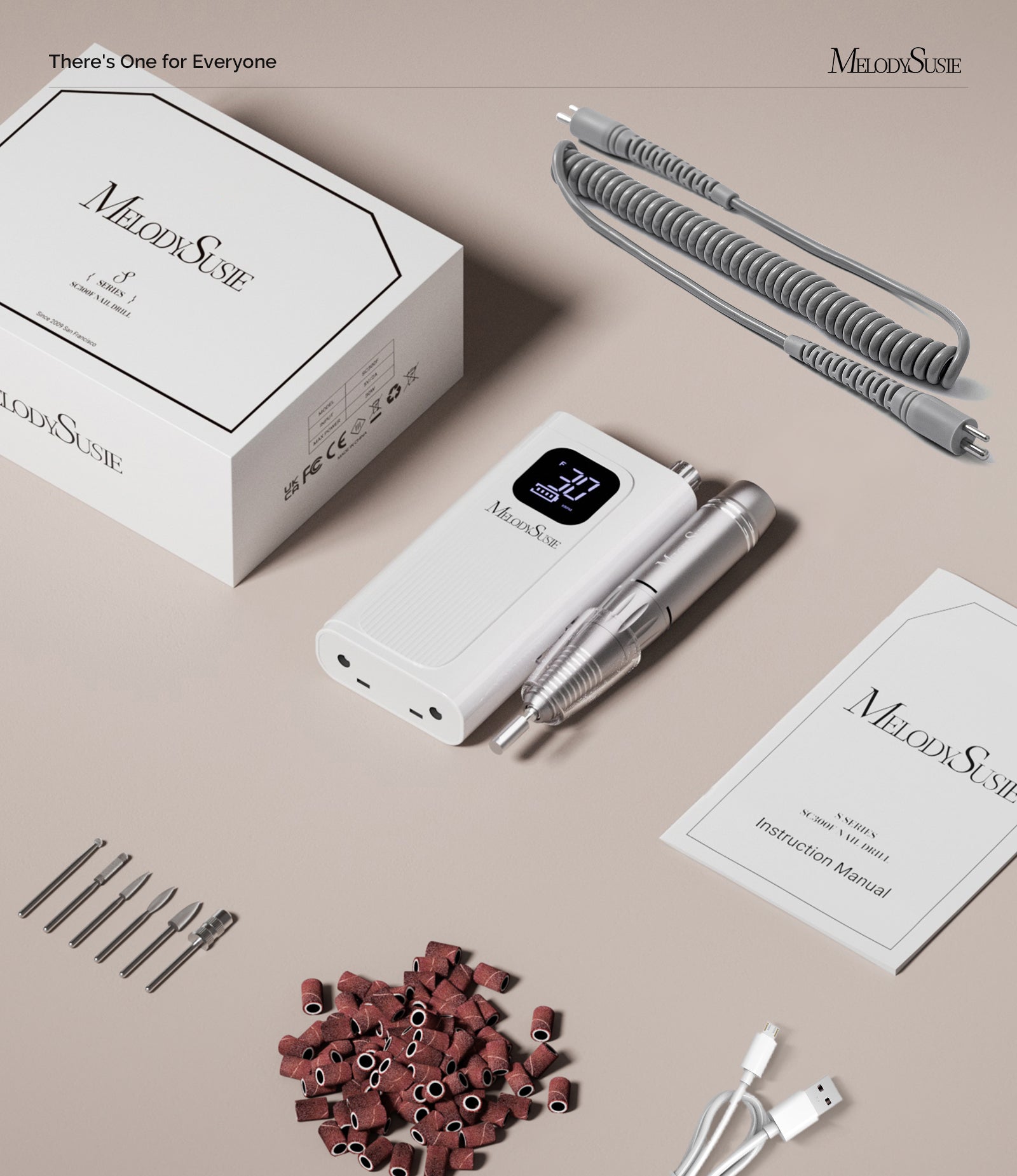 SC300F Clip-On Rechargeable Nail Drill 30,000RPM - White