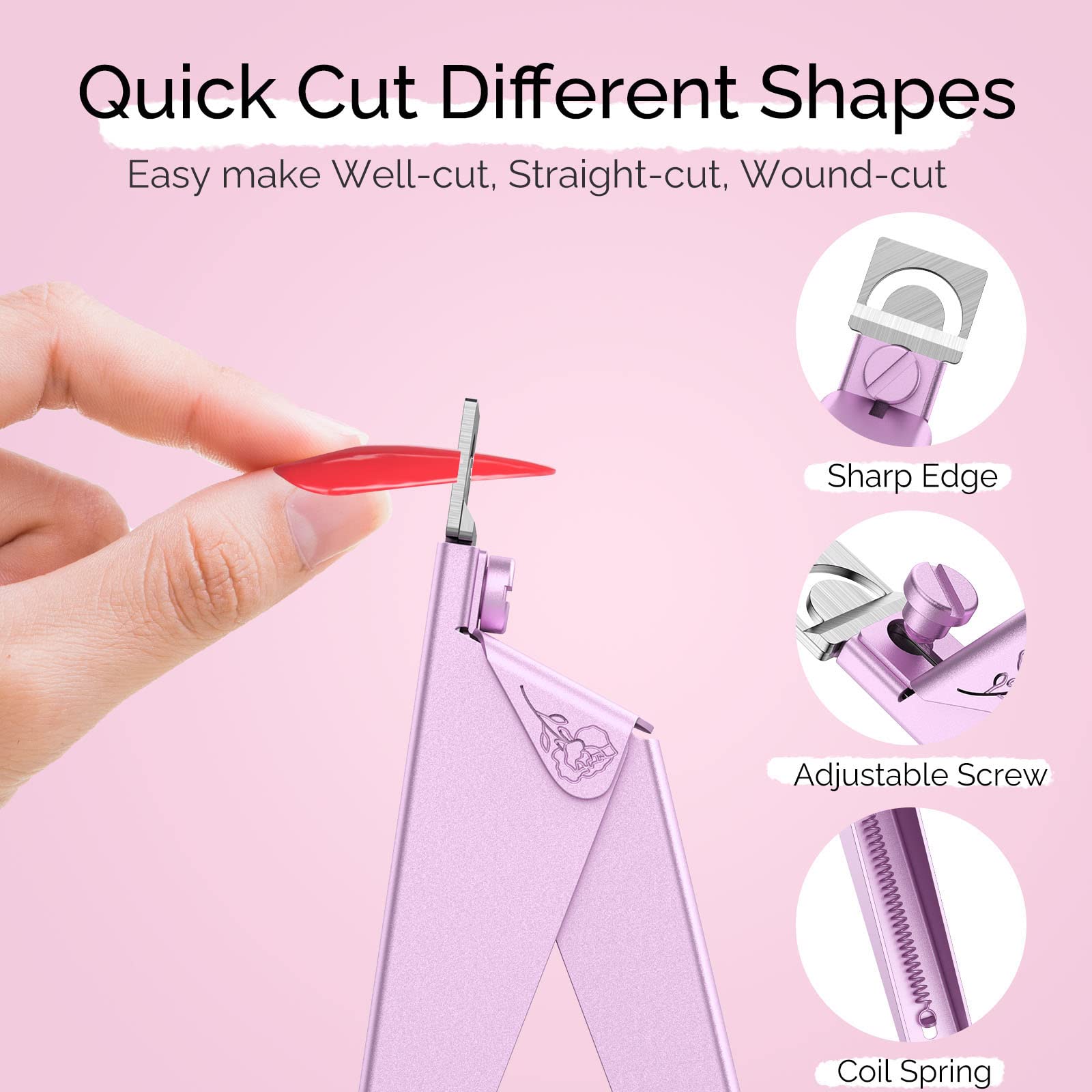 Acrylic Nail Clipper 4 in 1 Kit Pink