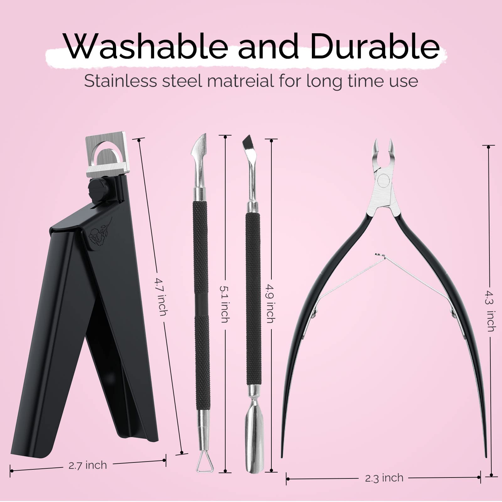 Acrylic Nail Clippers 4 in 1 Kit-Black