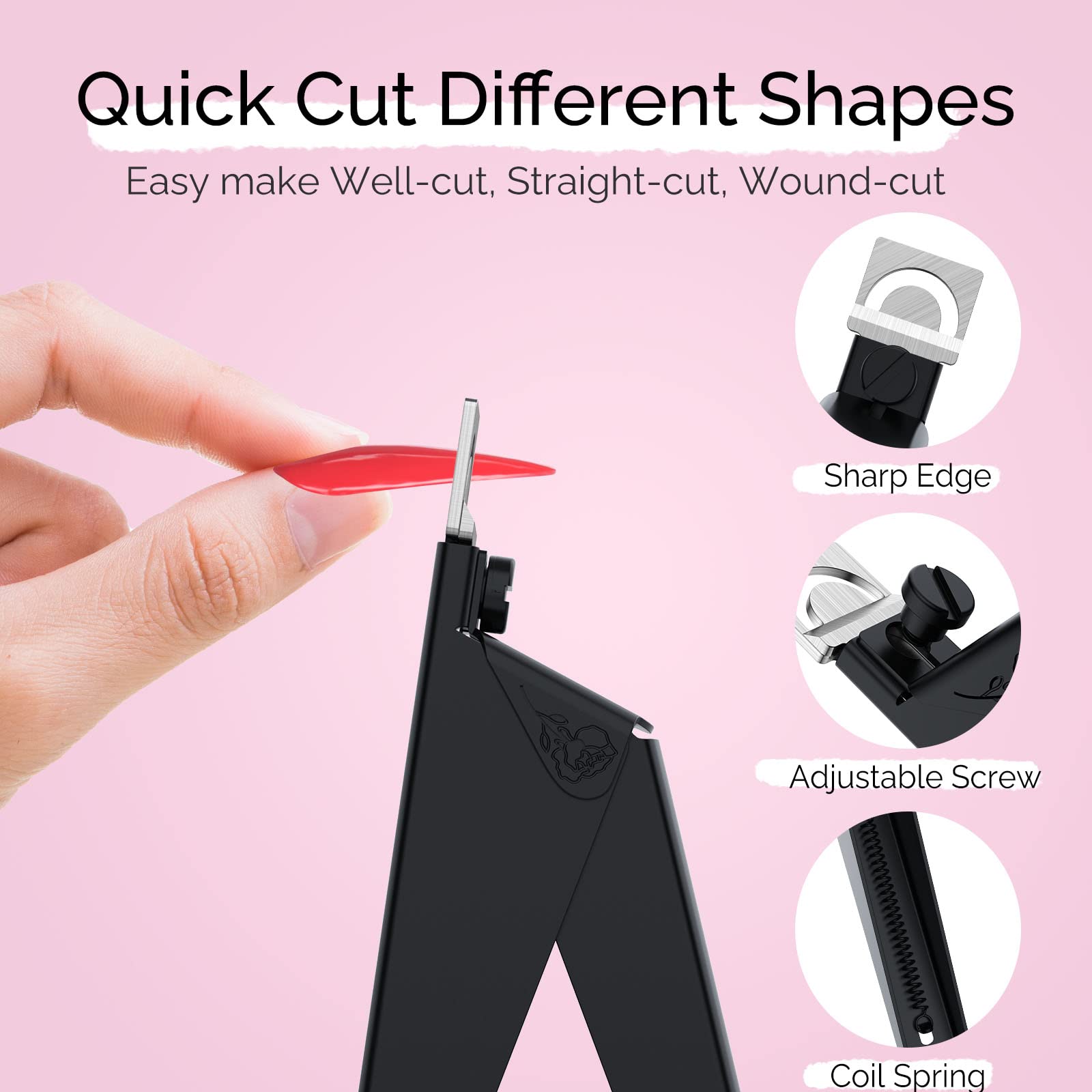 Acrylic Nail Clippers 4 in 1 Kit-Black