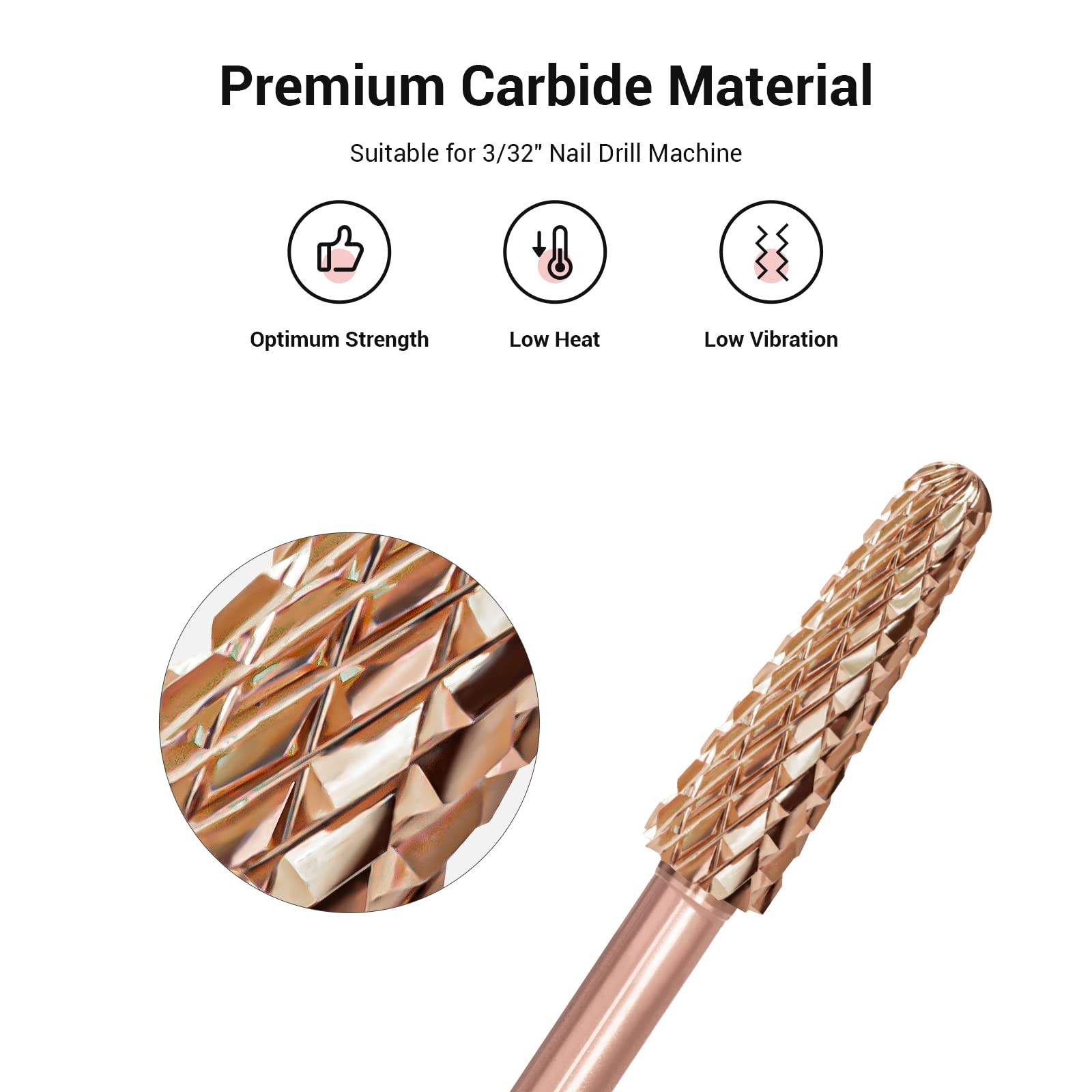 Cone Shape Cuticle Tungsten Carbide Nail Drill Bit