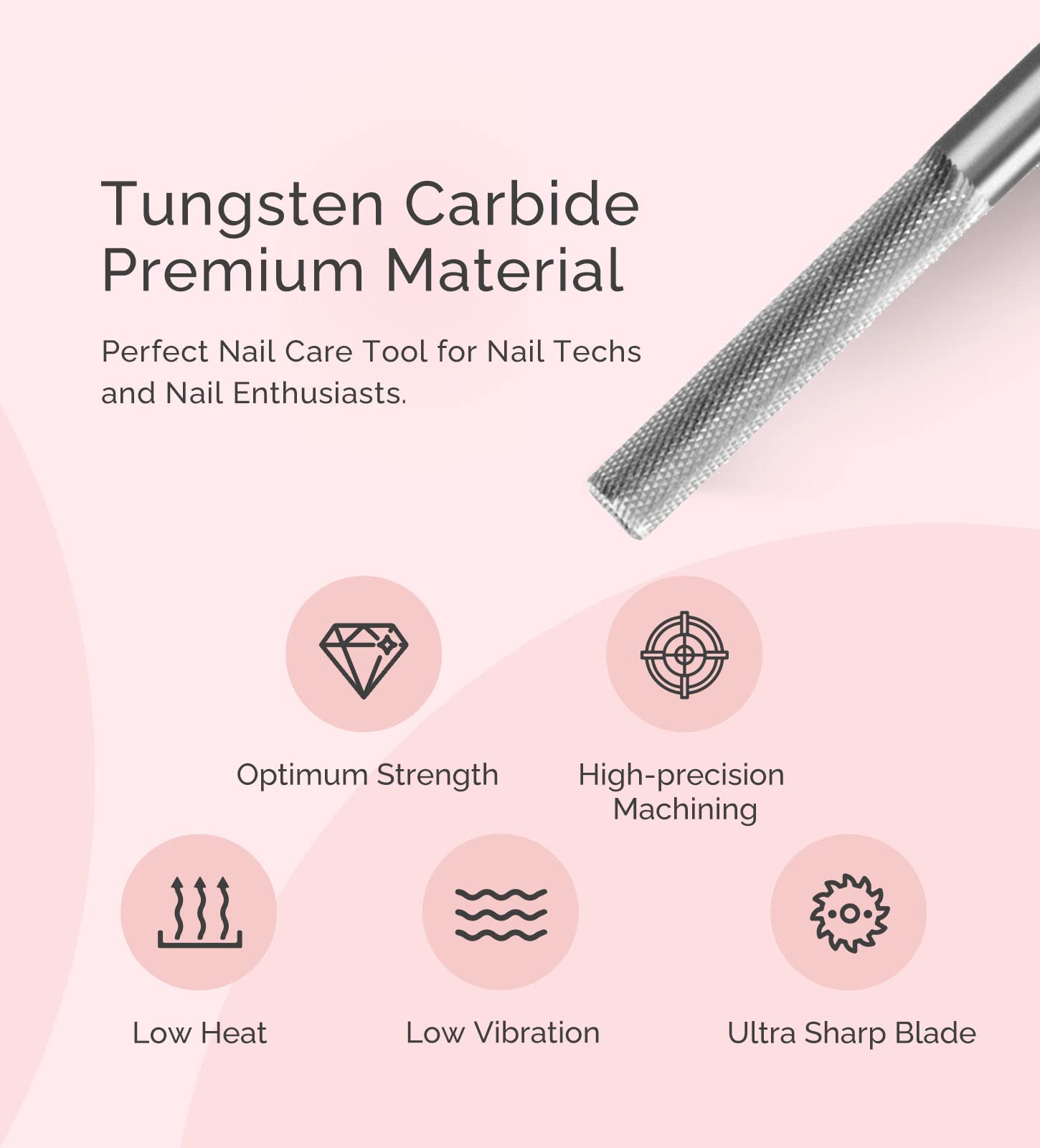 Tungsten Carbide Nature Nail Buffer Nail Drill Bit-Extra Fine(1pc)