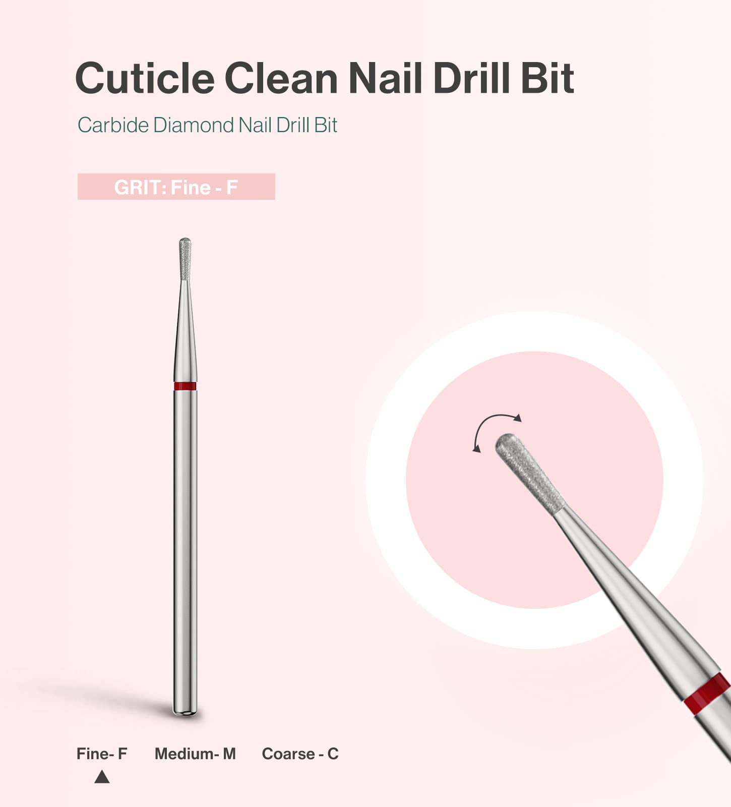 Pear Shape Carbide Diamond Under Nail Cleaner Nail Drill Bit